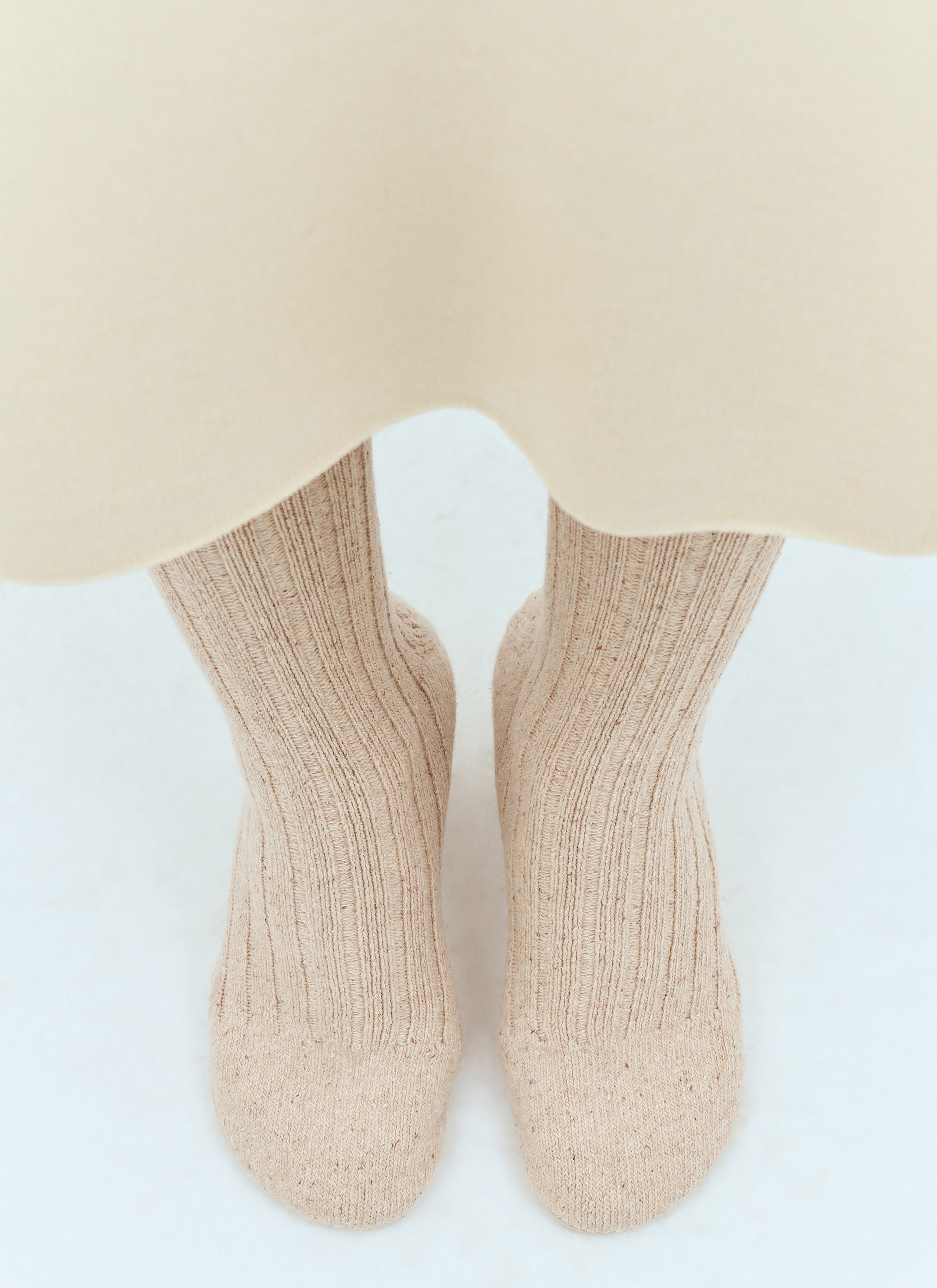 Bottega Veneta Ladies Atomic Boots knitted construction beige cream heels
