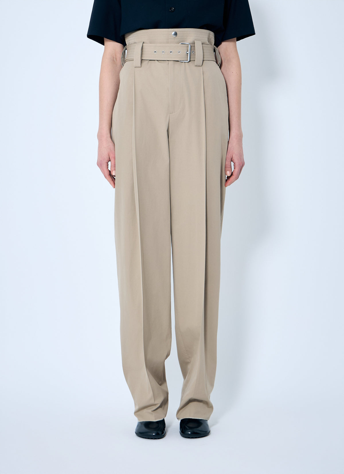 Bottega Veneta ladies Compact Cotton Pants Italy slack trousers tan cream