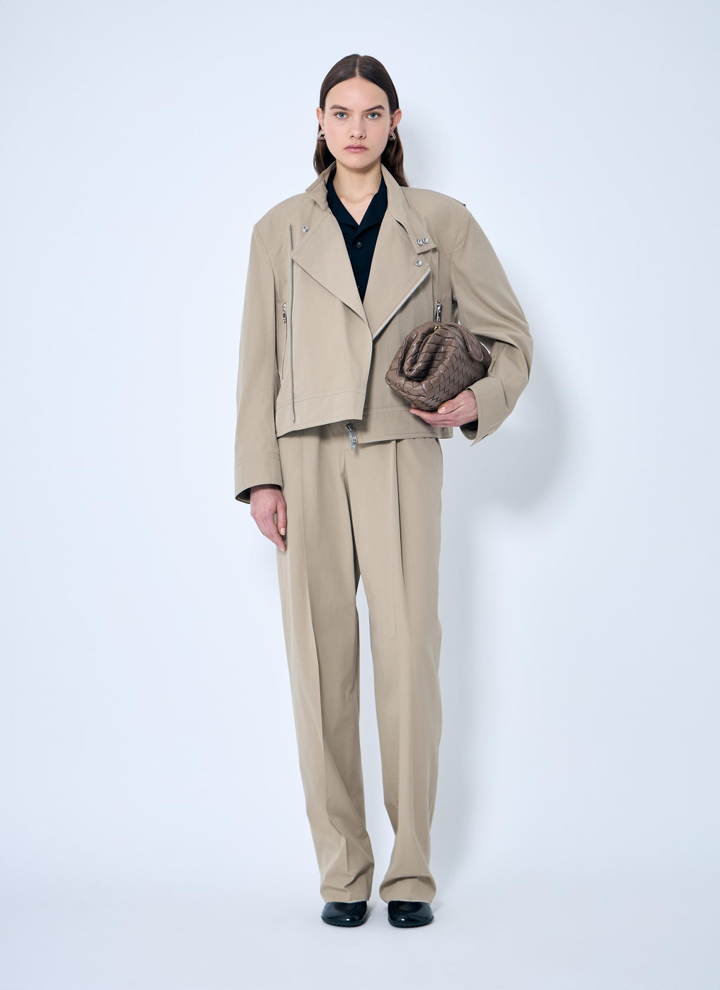 Bottega Veneta ladies Compact weave cotton Pants slacks trousers