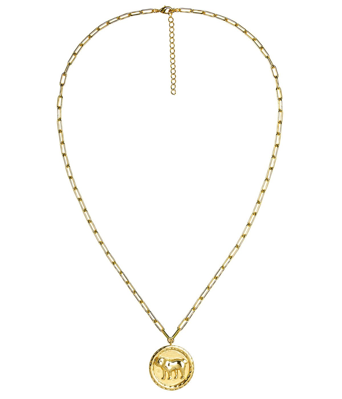 Bulldog 3D Disc Coin Necklace - 18k Gold Plated Georgia UGA Dawg