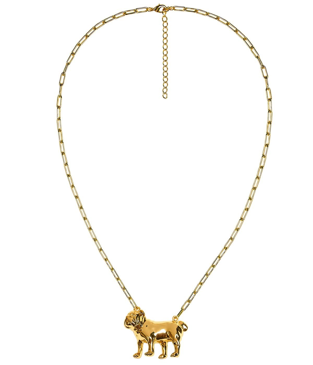 English Bulldog 3D Gold Charm Necklace - 18k Gold Plated - Georgia UGA
