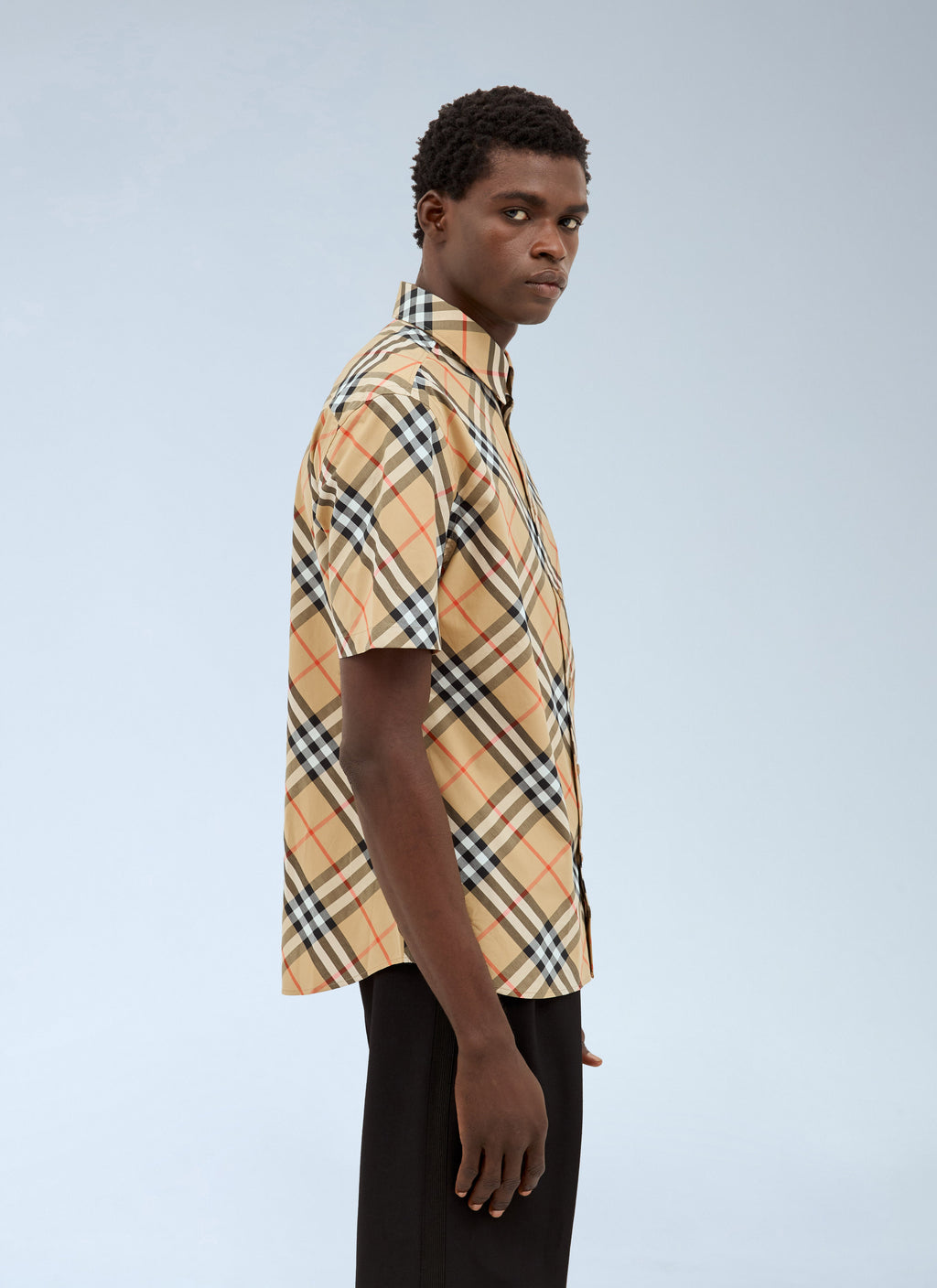 Burberry Men's Check cotton Poplin Shirt plaid button up