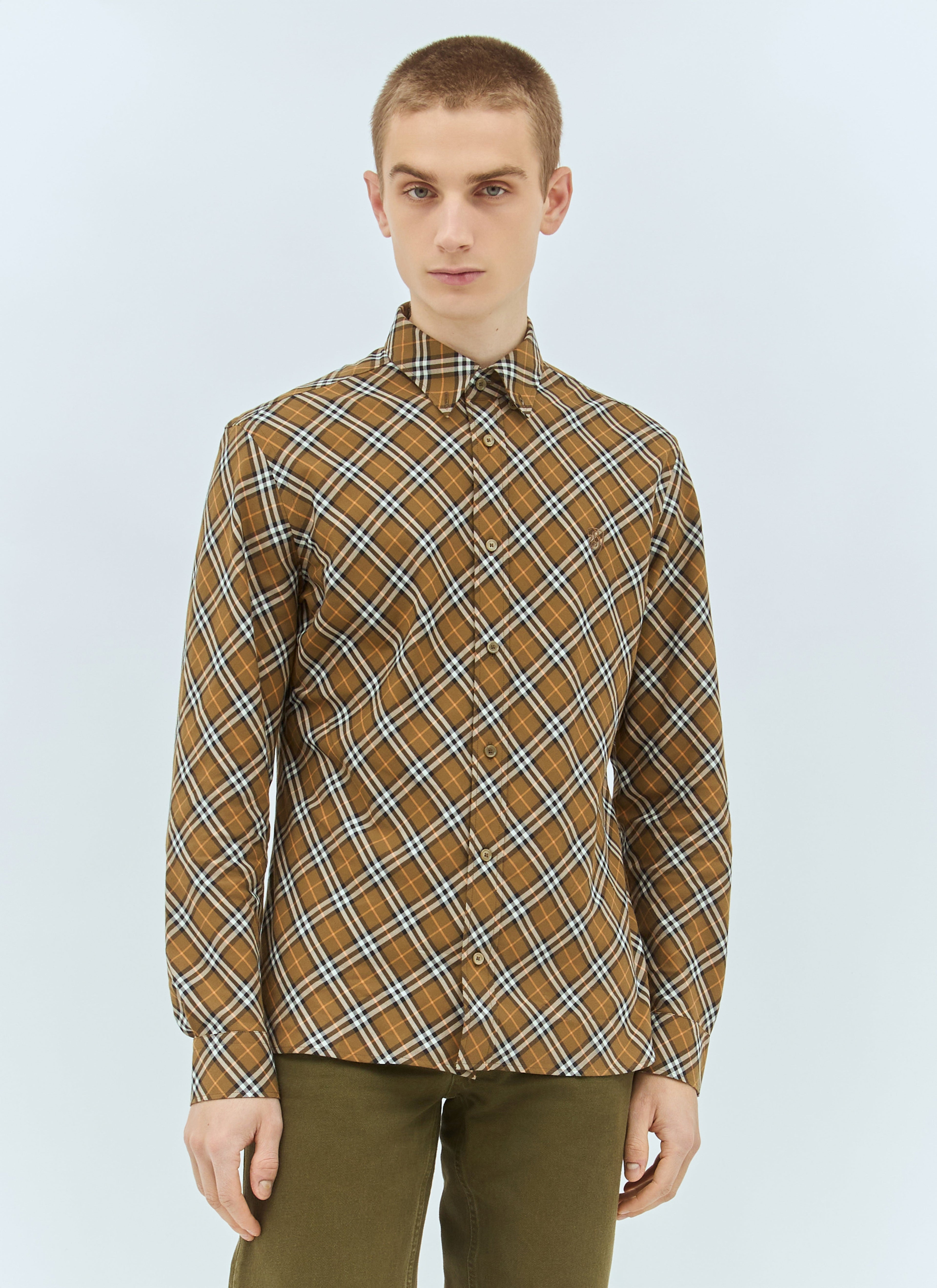 Burberry Men's Check Cotton Shirt plaid button up
