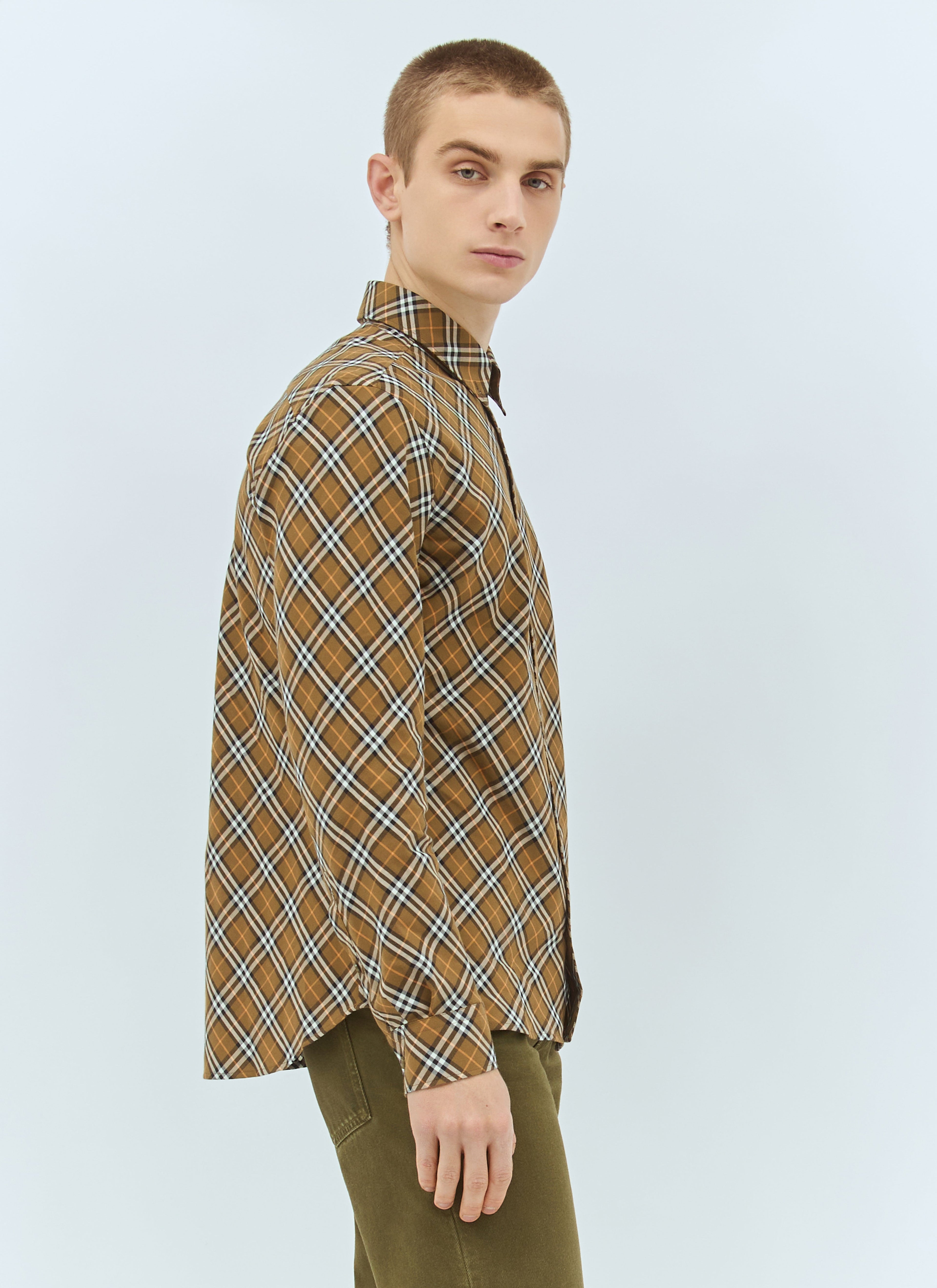 Burberry Men's Check Cotton Shirt plaid button up