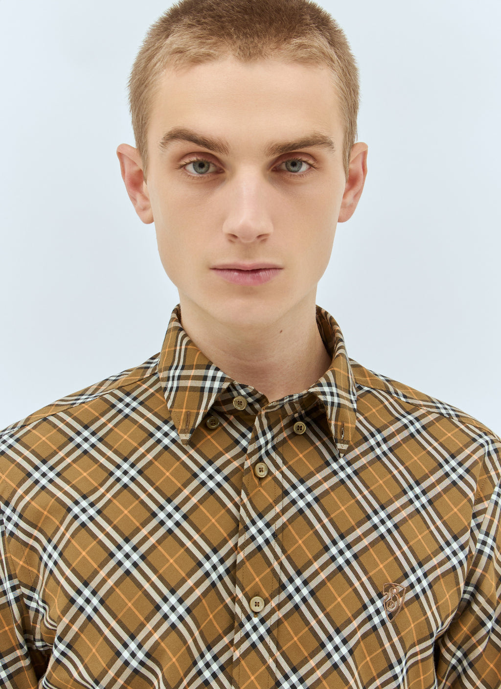 Burberry Men's Check Cotton Shirt plaid button up