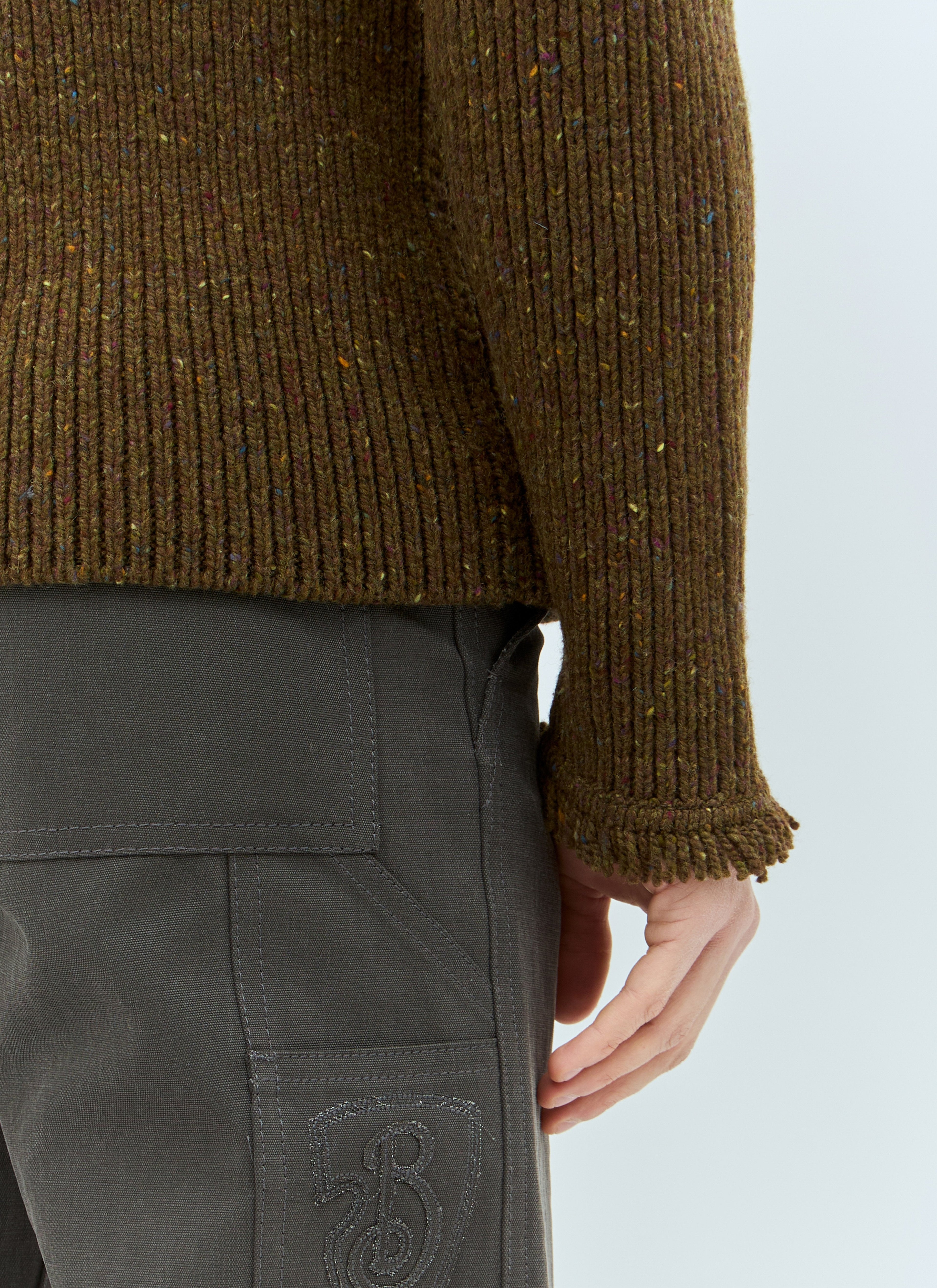 Burberry Men's Fringed Wool Sweater Brown