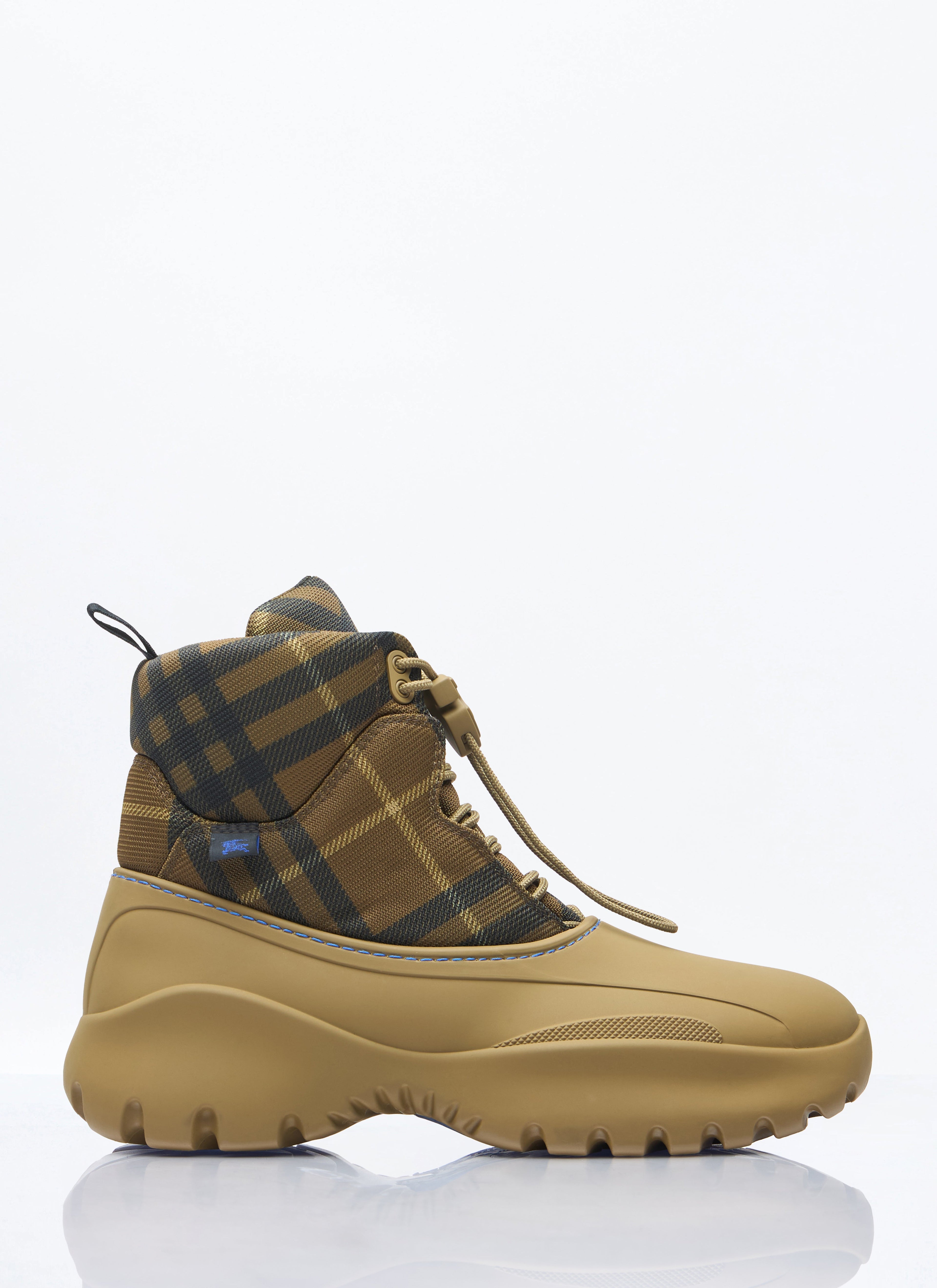 Burberry Men's Checked Scoot Trek Boots rubber base