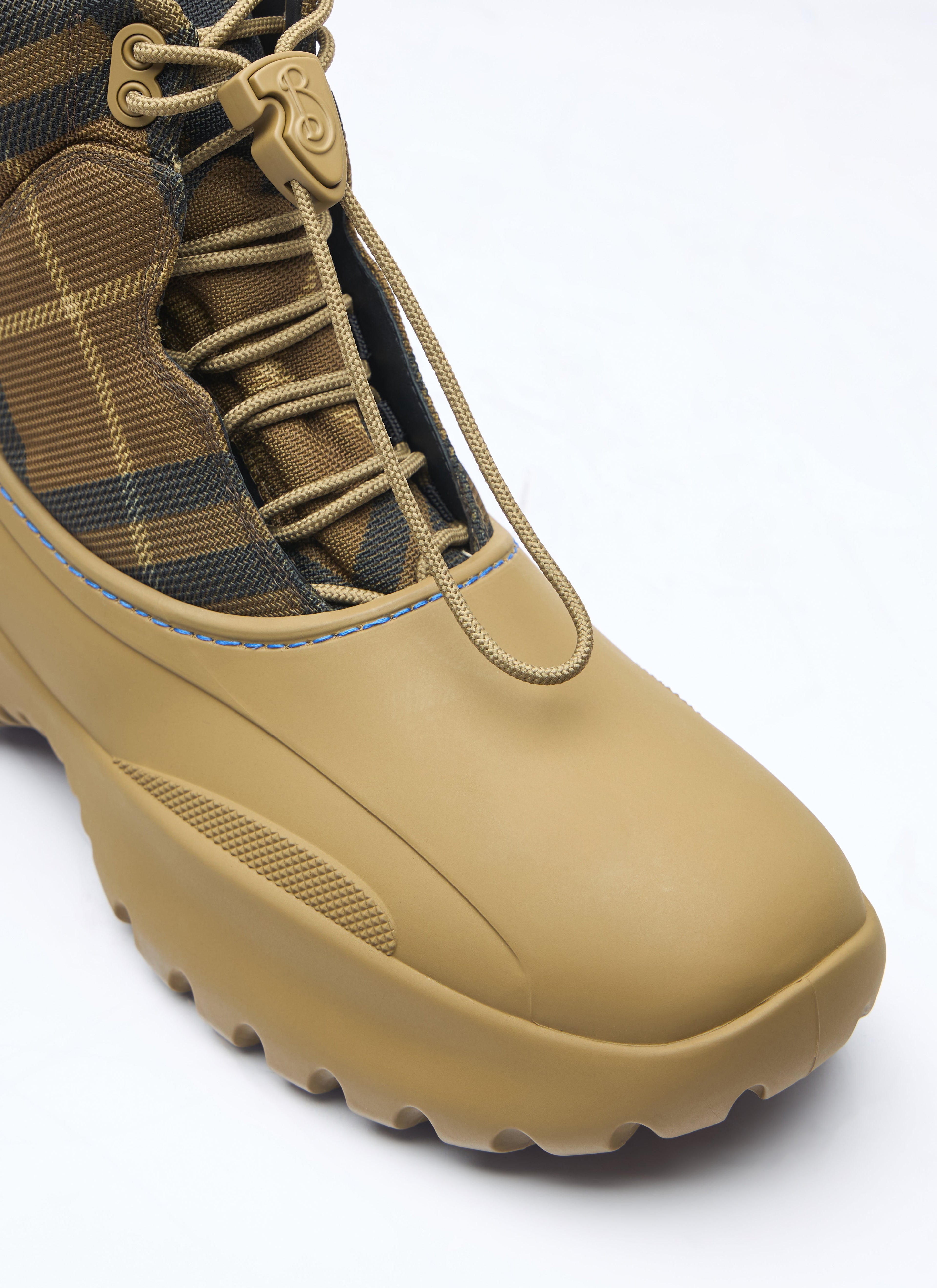 Burberry Men's Checked Scoot Trek Boots rubber base