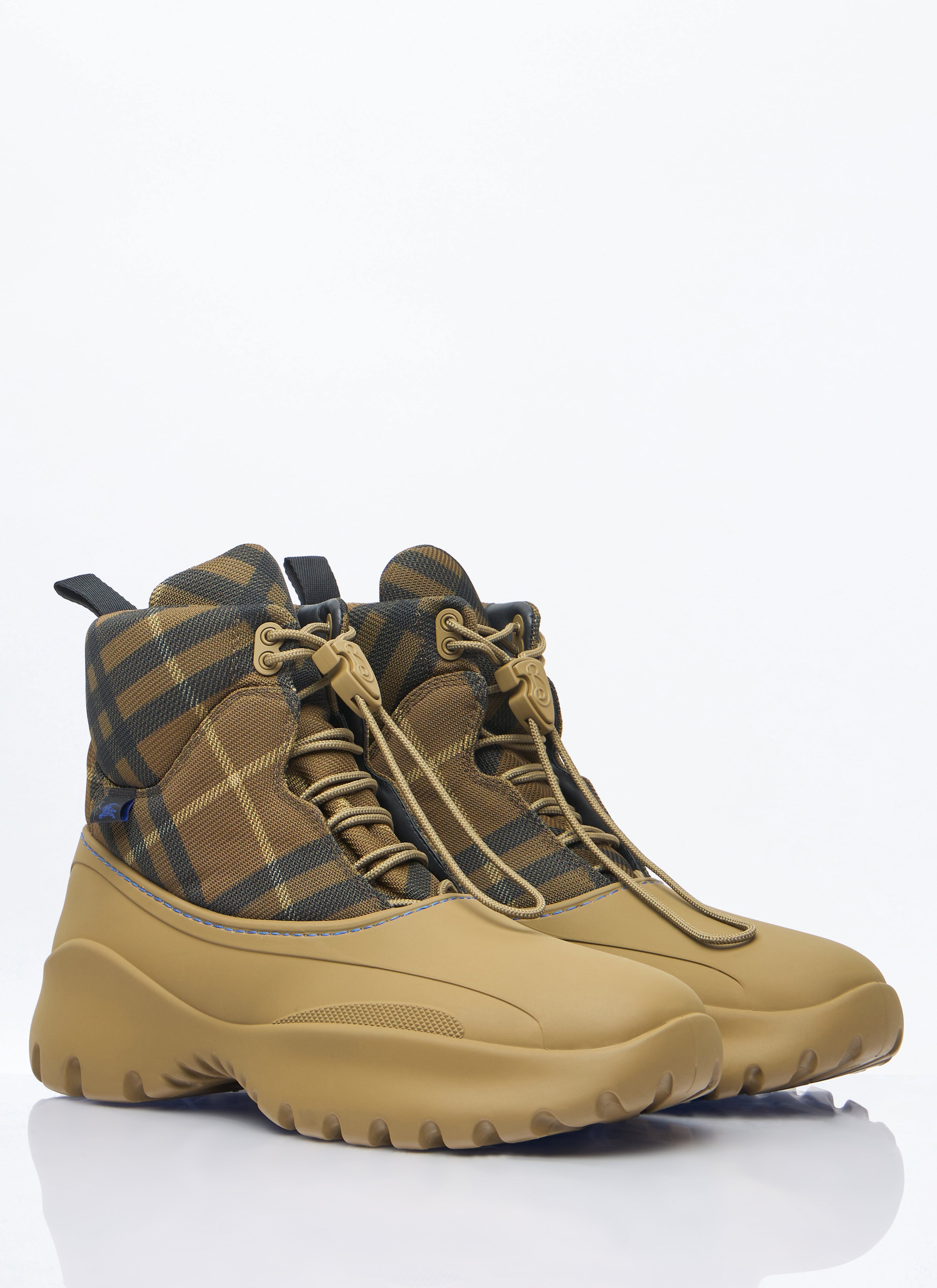Burberry Men's Checked Scoot Trek Boots rubber base