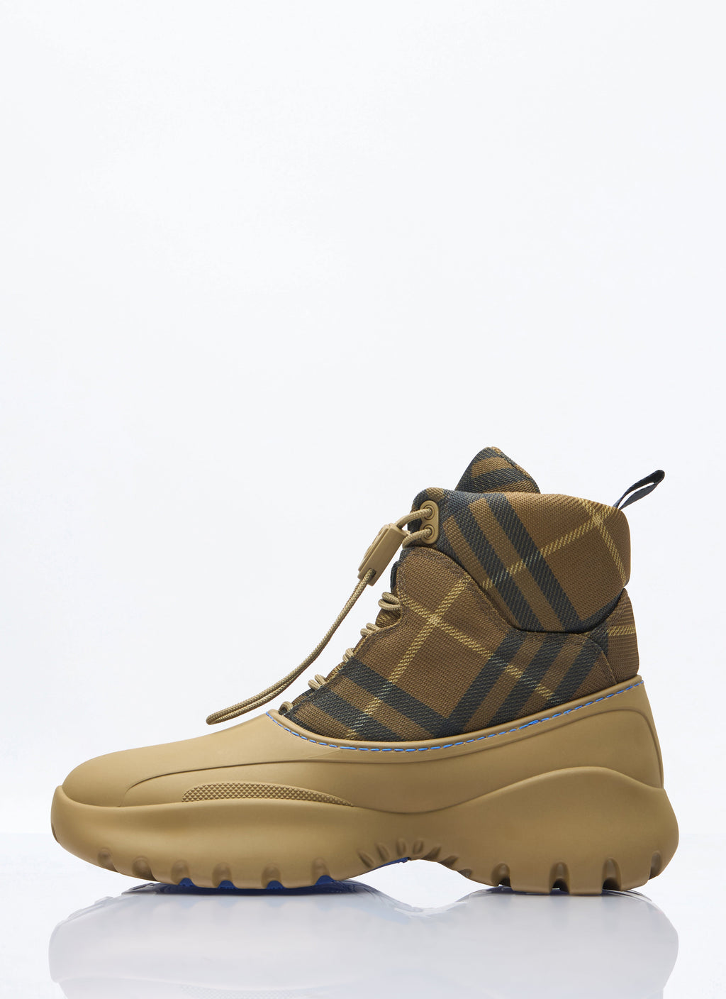 Burberry Men's Checked Scoot Trek Boots rubber base