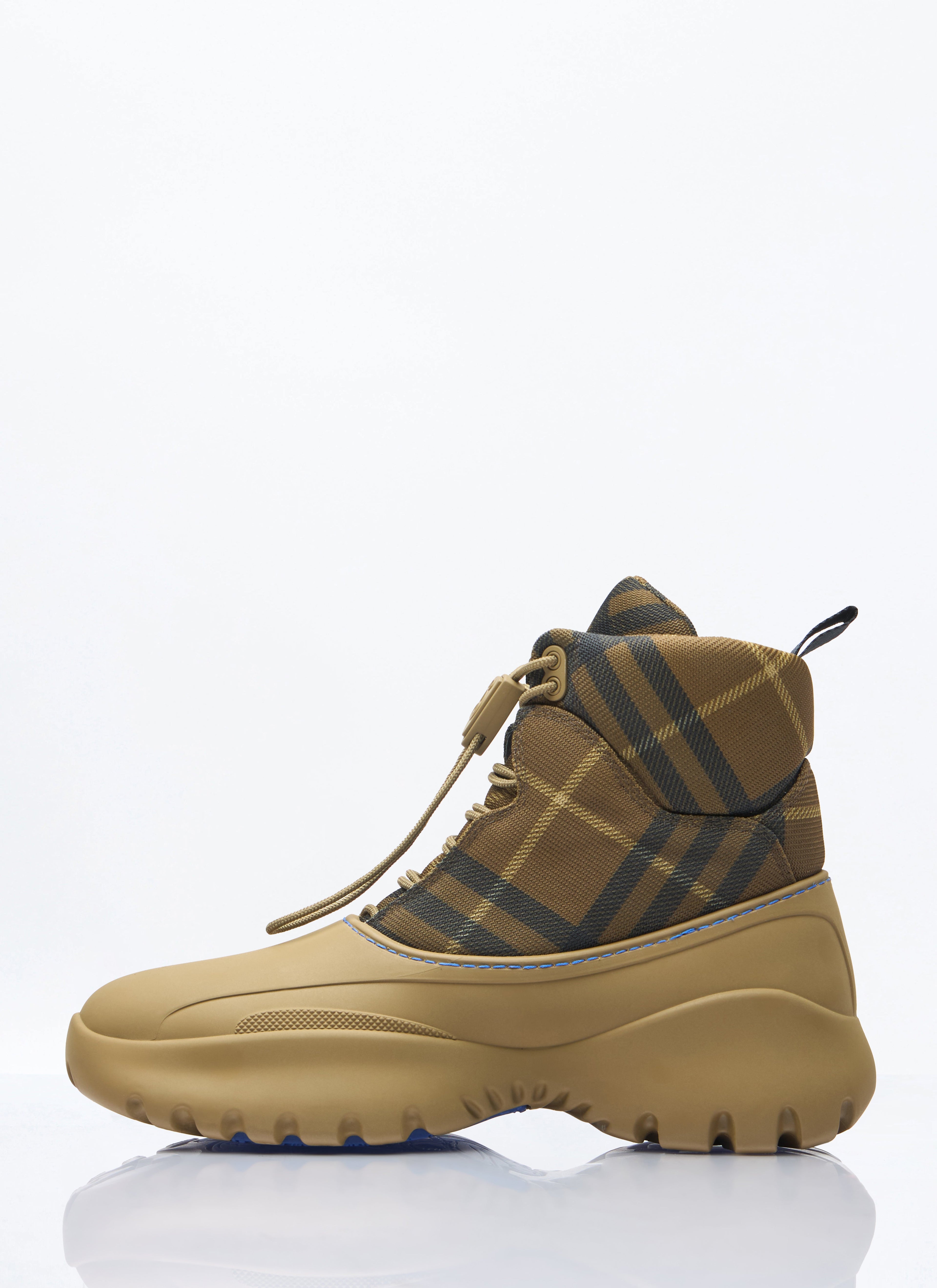 Burberry Men's Checked Scoot Trek Boots rubber base