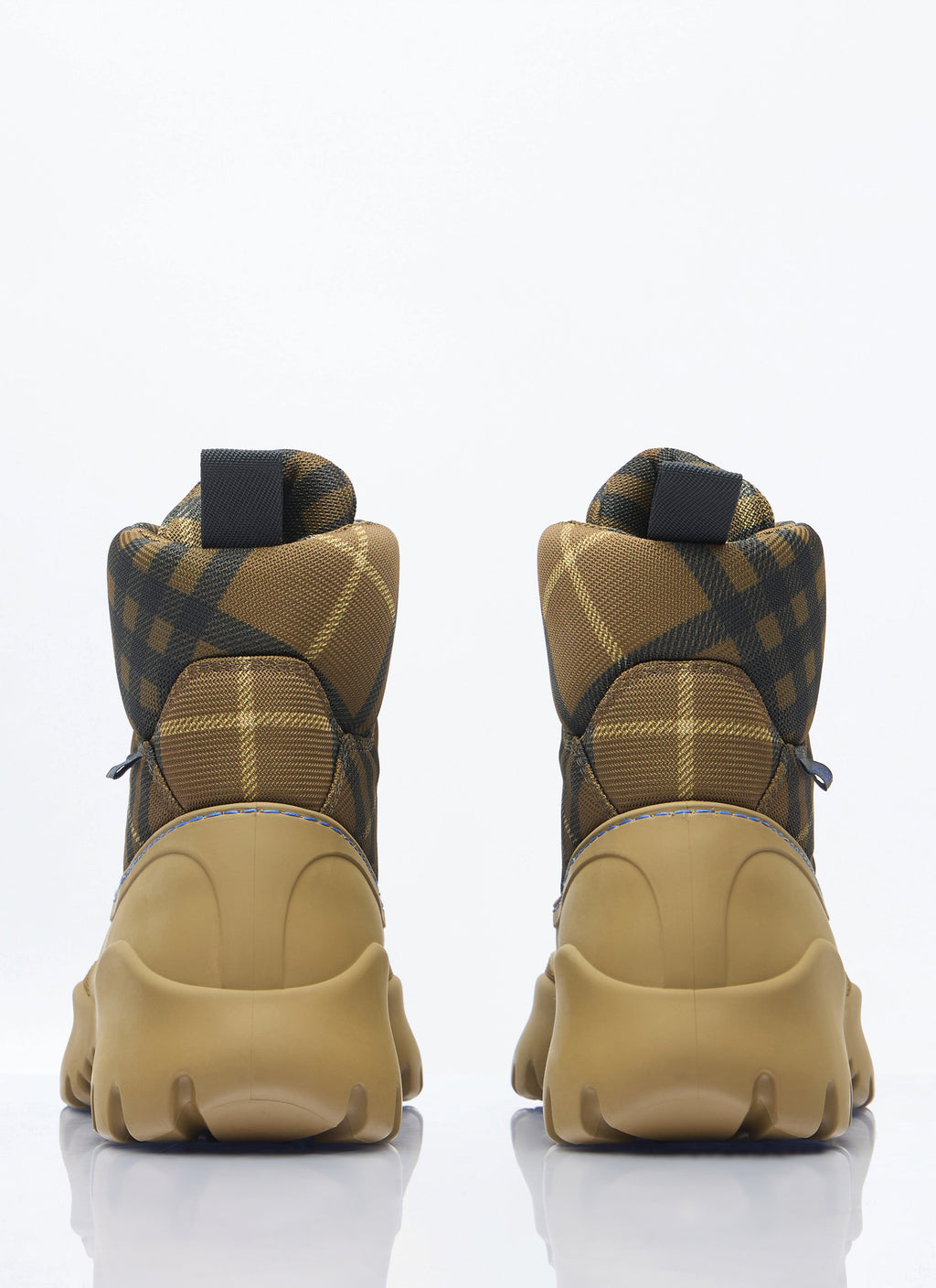 Burberry Men's Checked Scoot Trek Boots rubber base