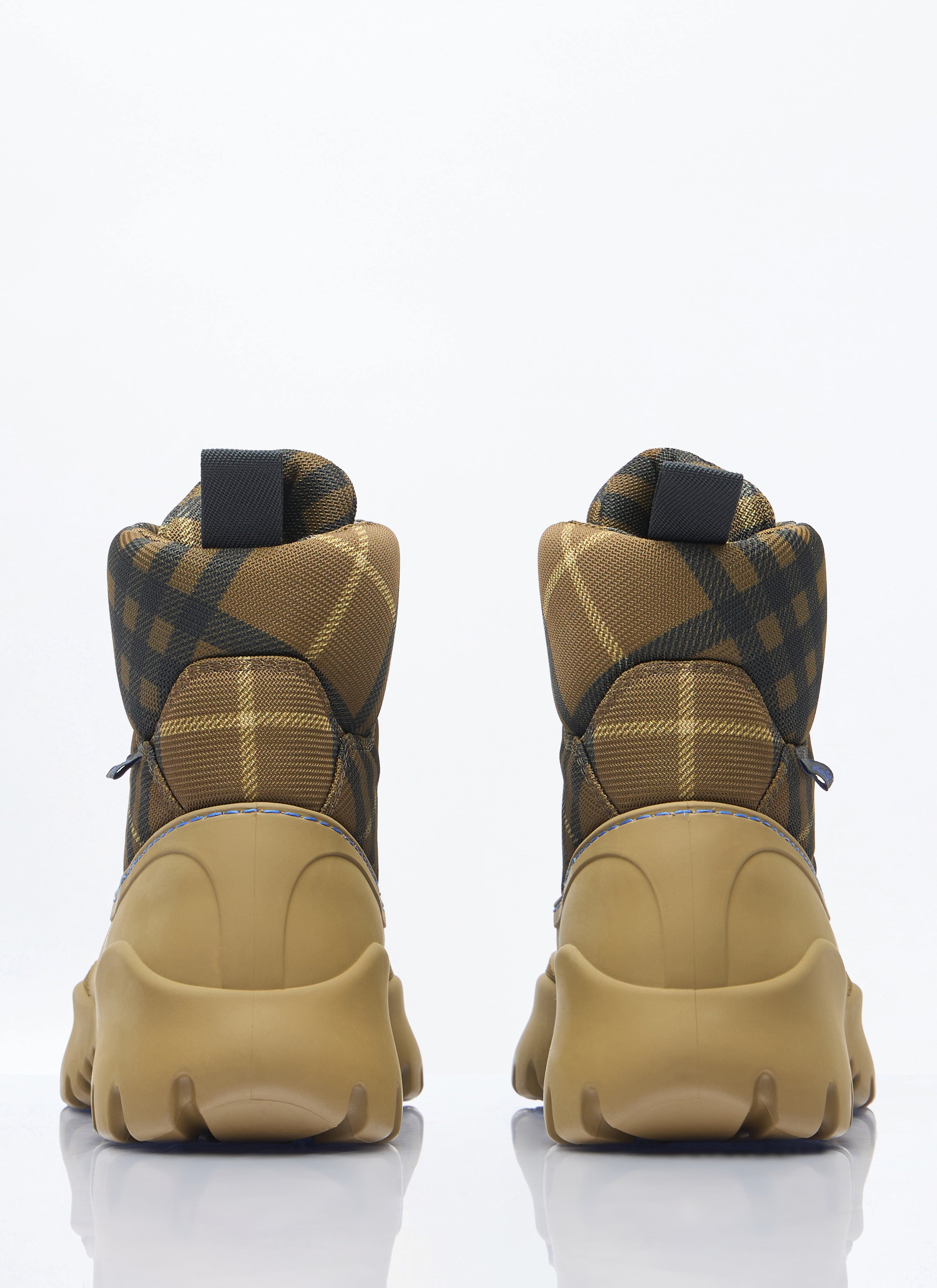 Burberry Men's Checked Scoot Trek Boots rubber base