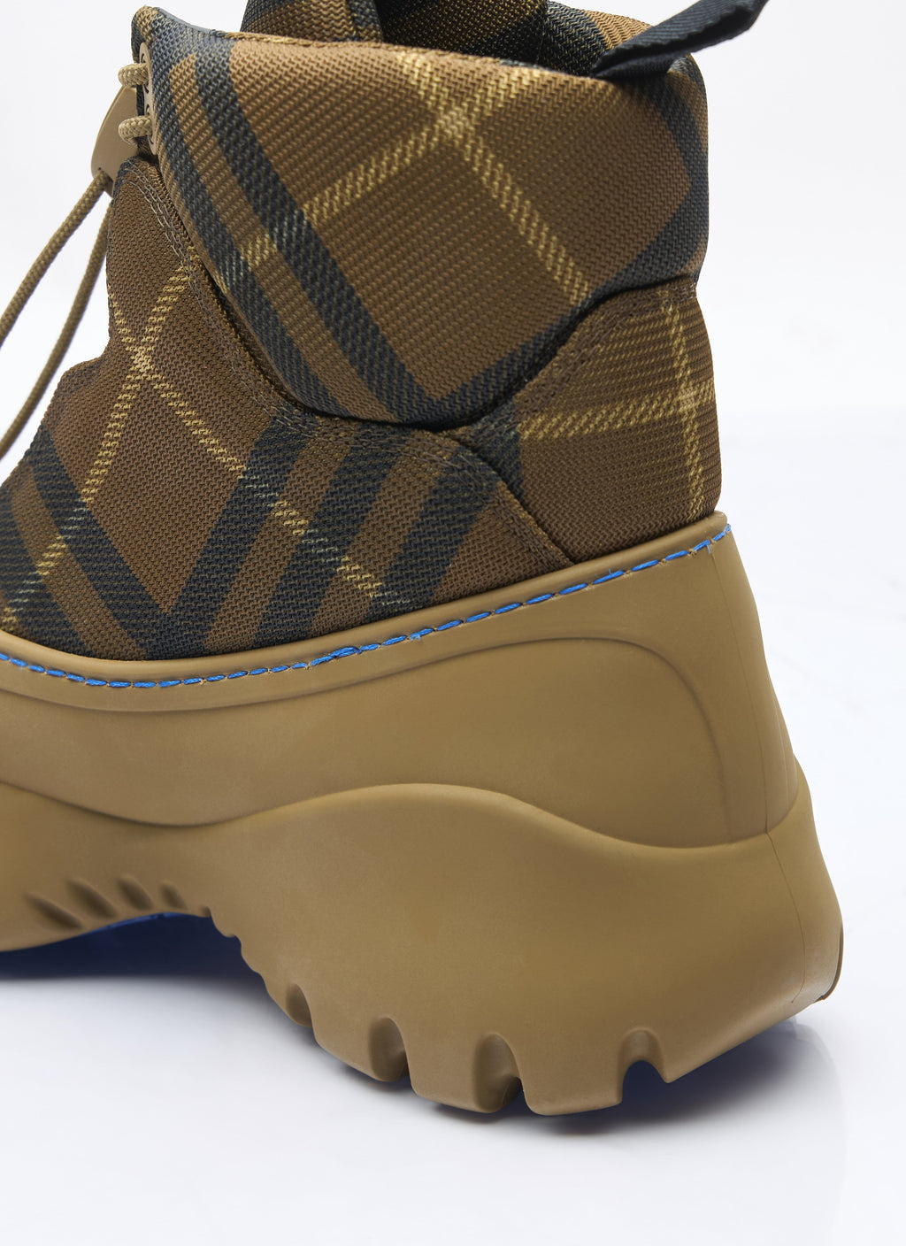 Burberry Men's Checked Scoot Trek Boots rubber base