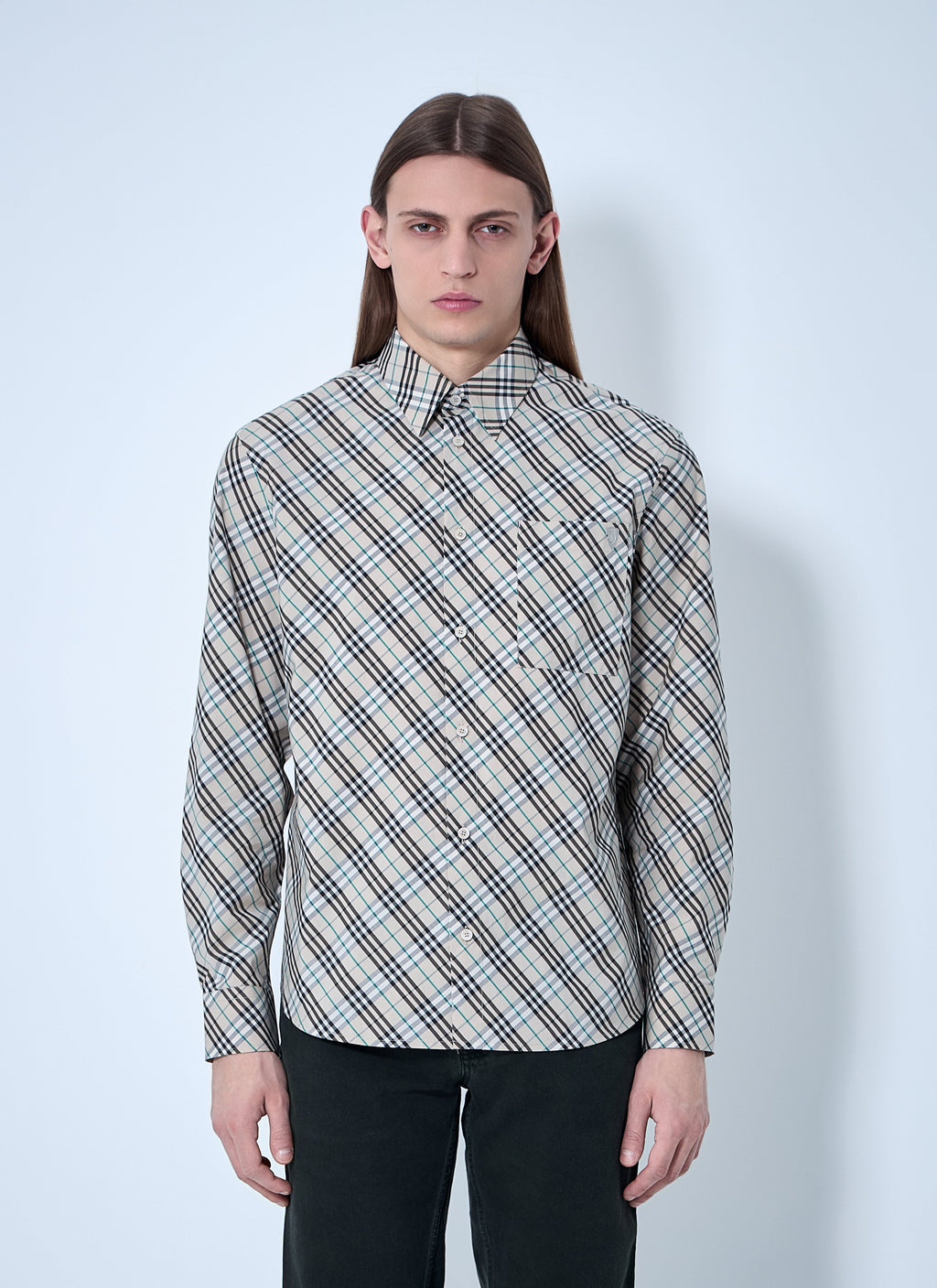 Burberry Men's Checked Shirt button up front plaid