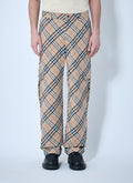 Burberry Men's Check Linen-Blend Pants slacks trousers plaid