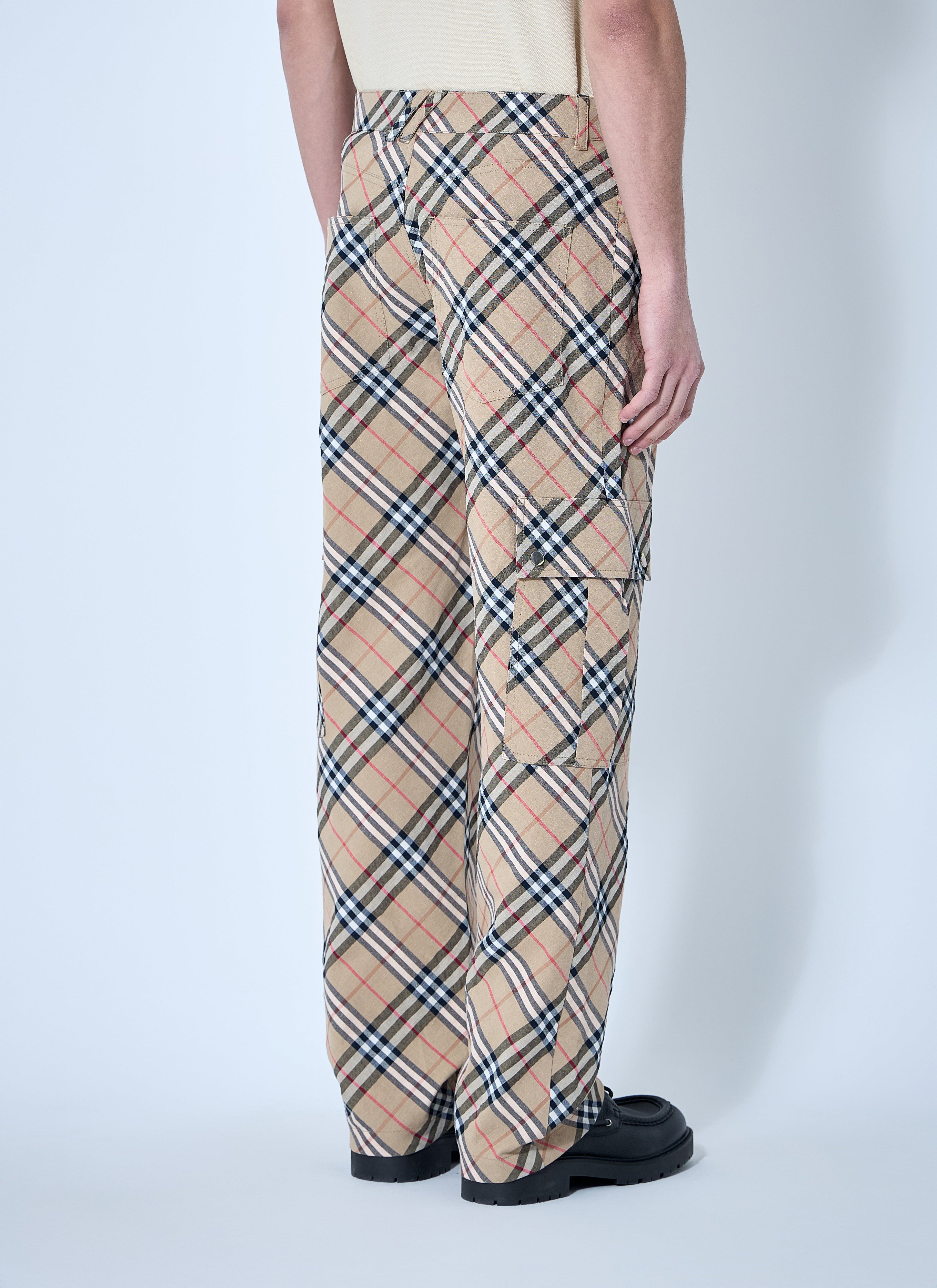 Burberry Men's Check Linen-Blend Pants slacks trousers plaid