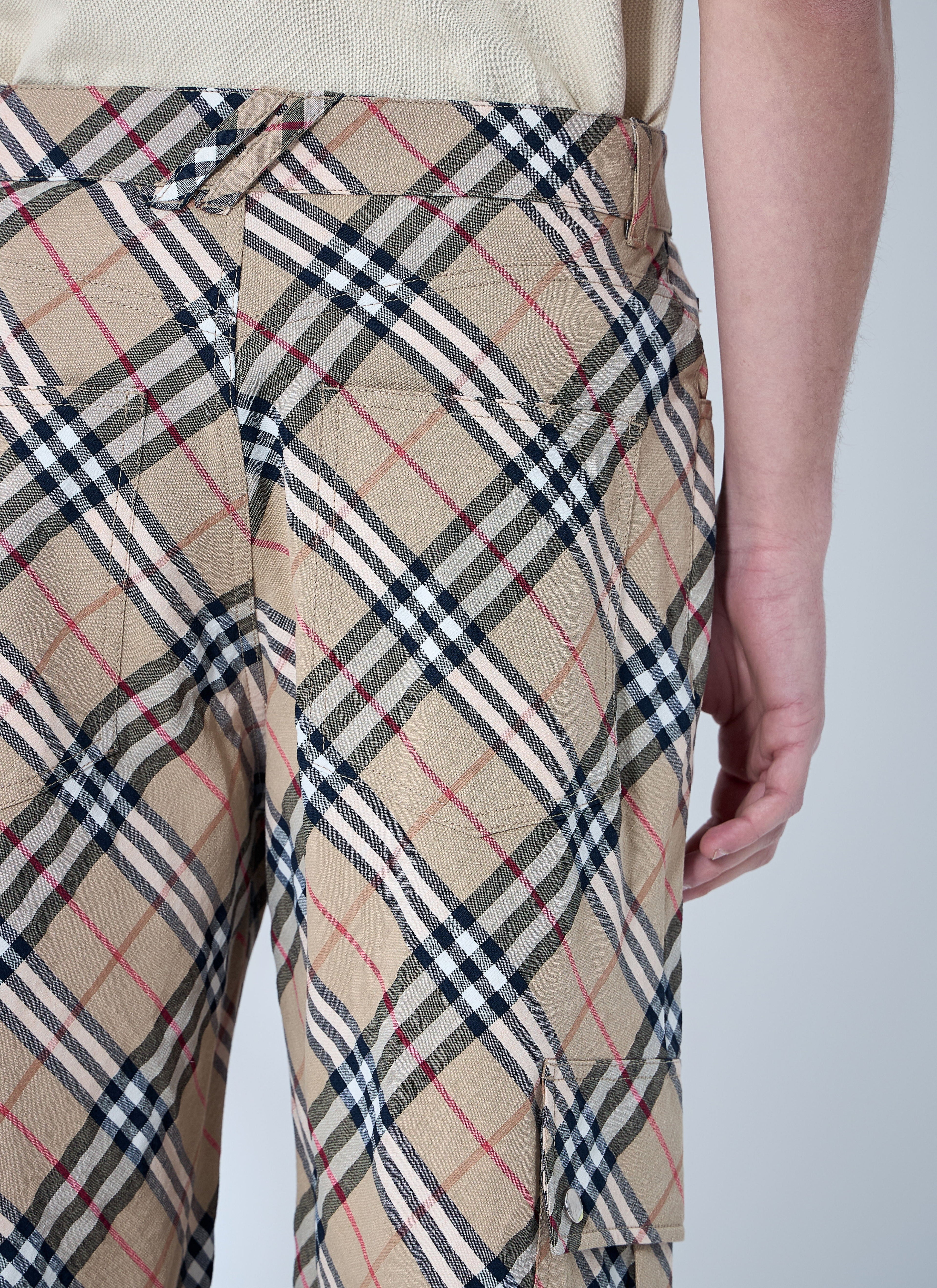 Burberry Men's Check Linen-Blend Pants slacks trousers plaid