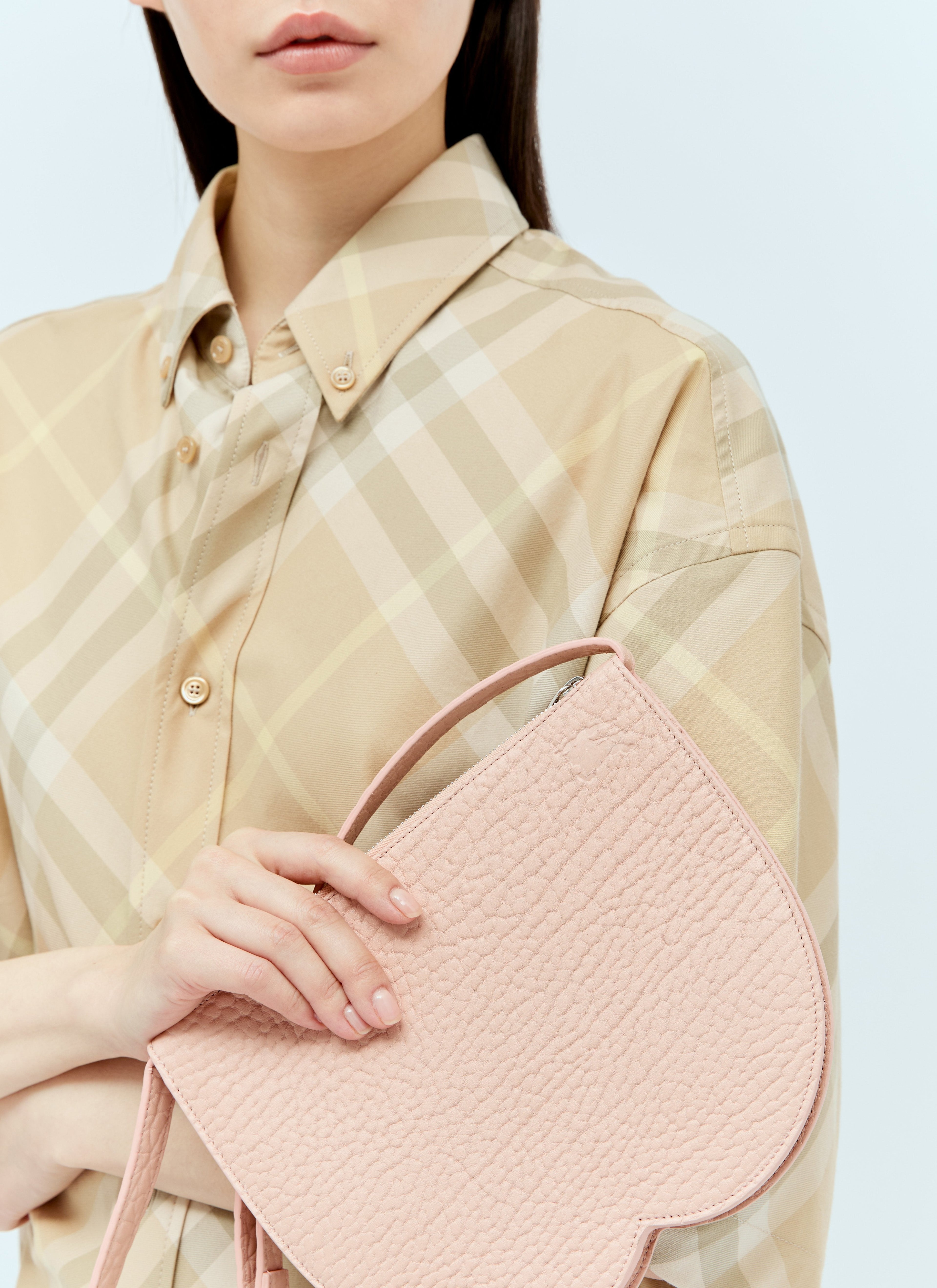 Burberry ladies Chess Pouch Shoulder Bag handbag purse pink leather