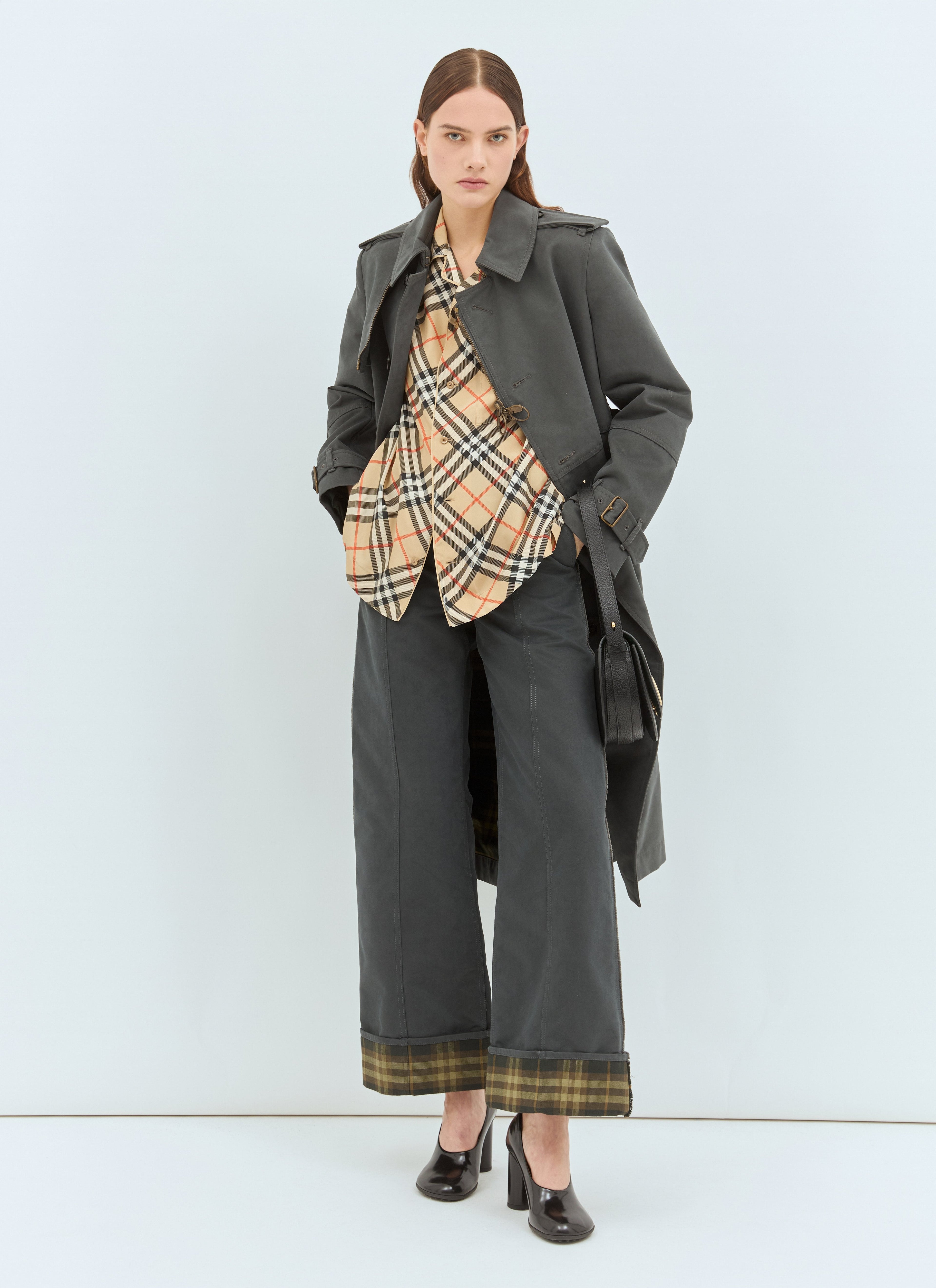 Burberry ladies Check Silk Pyjama Shirt top plaid