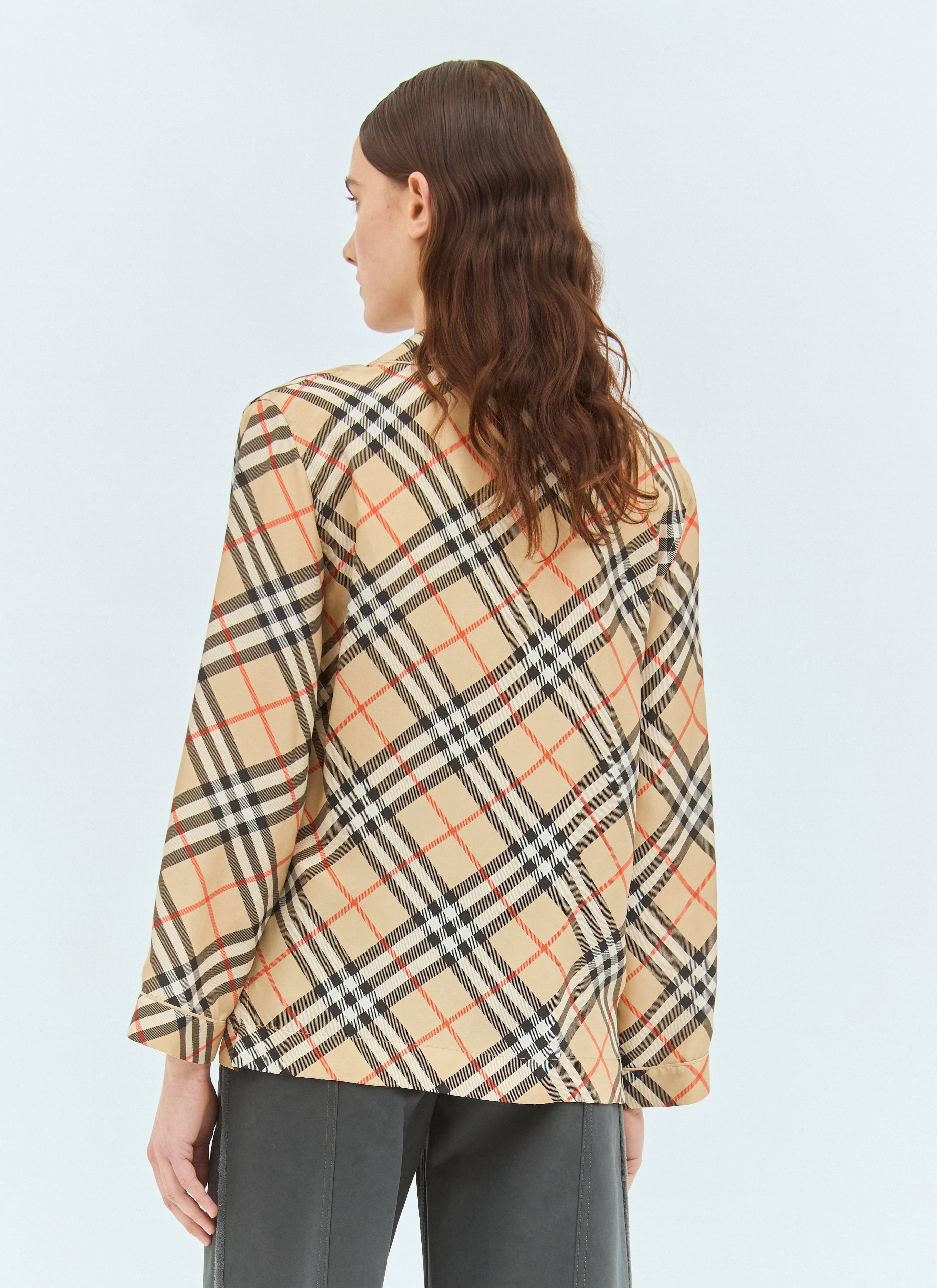 Burberry ladies Check Silk Pyjama Shirt top plaid