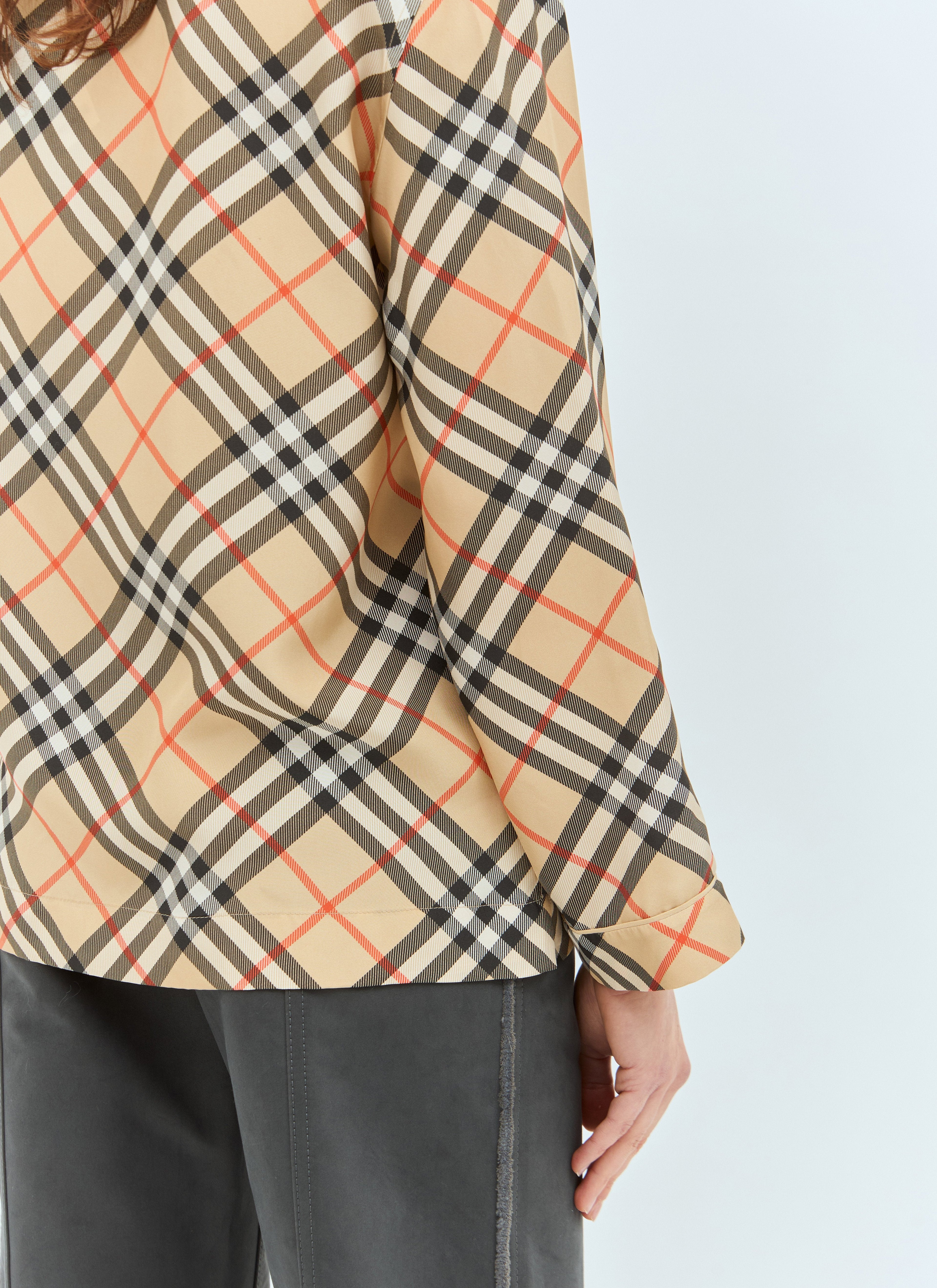 Burberry ladies Check Silk Pyjama Shirt top plaid