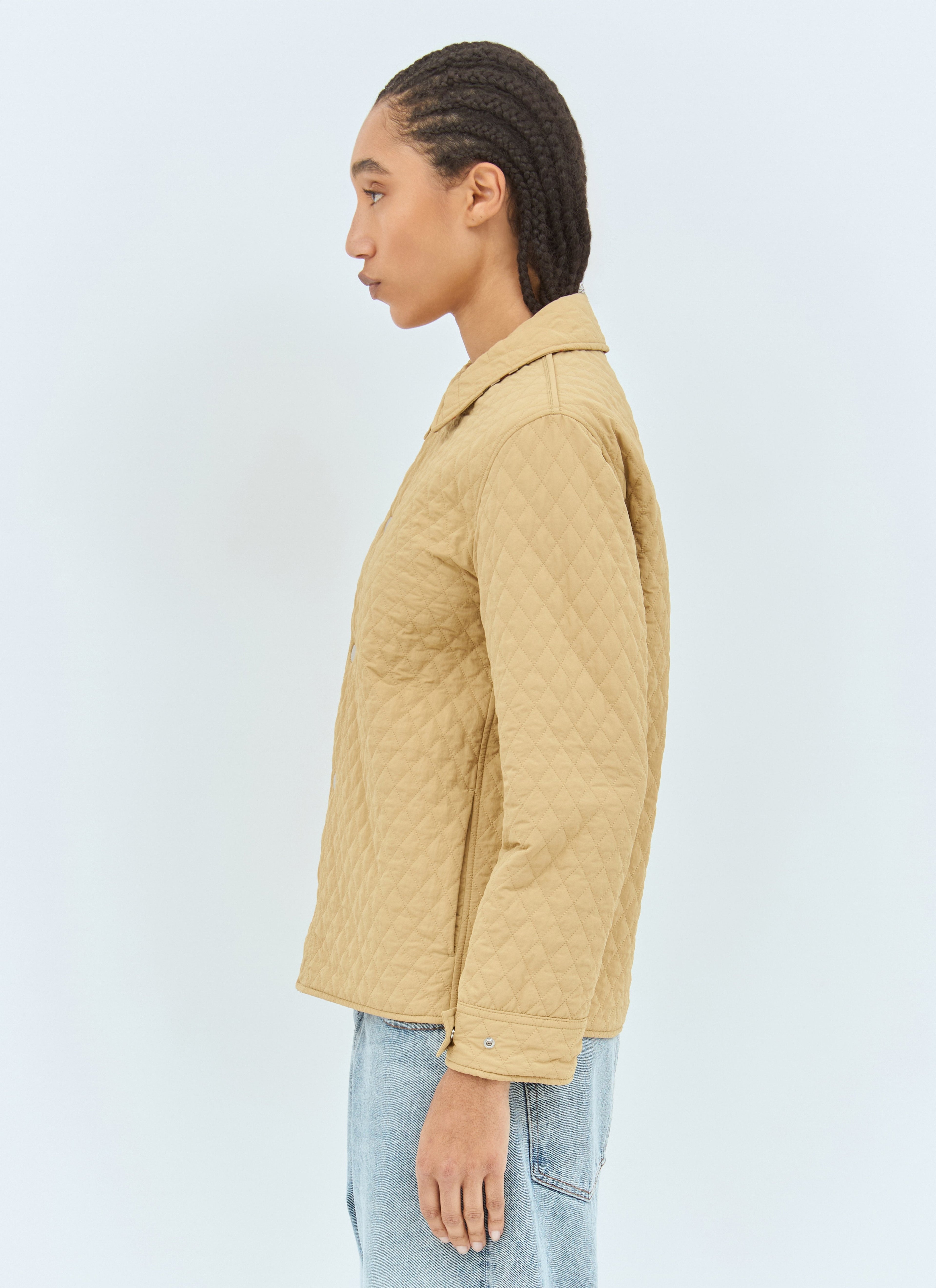 Burberry ladies Reversible Quilted Nylon Jacket Coat tan/plaid