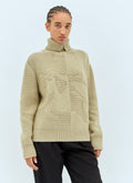 Burberry ladies Cashmere Sweater tan pullover turtleneck top logo