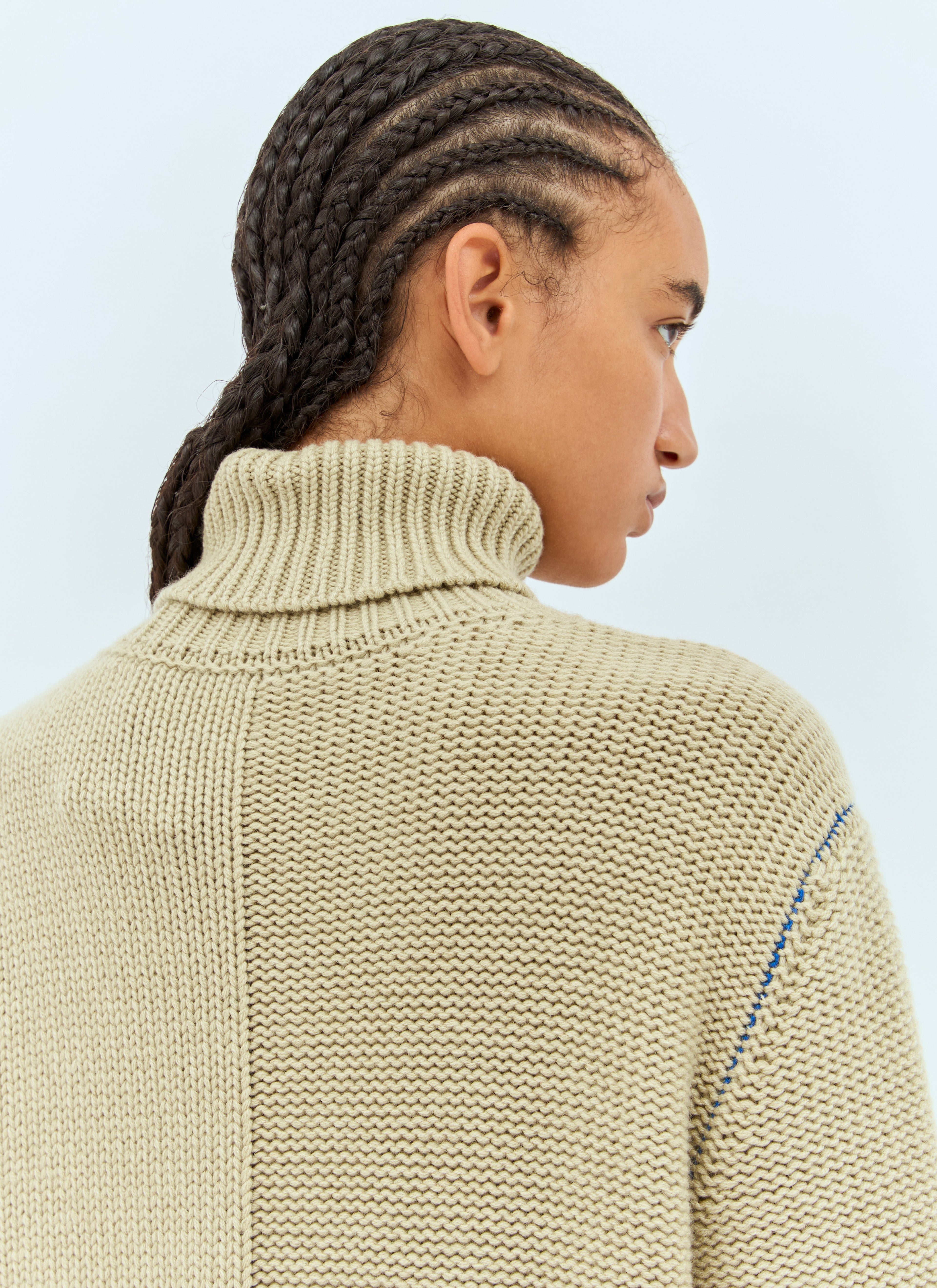Burberry ladies Cashmere Sweater tan pullover turtleneck top logo