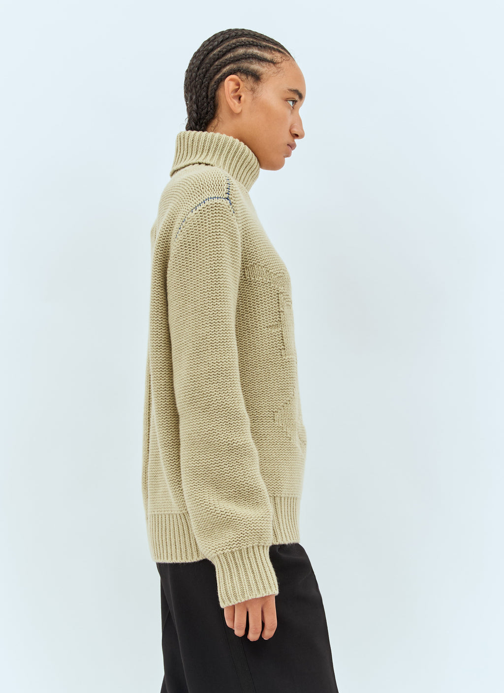 Burberry ladies Cashmere Sweater tan pullover turtleneck top logo