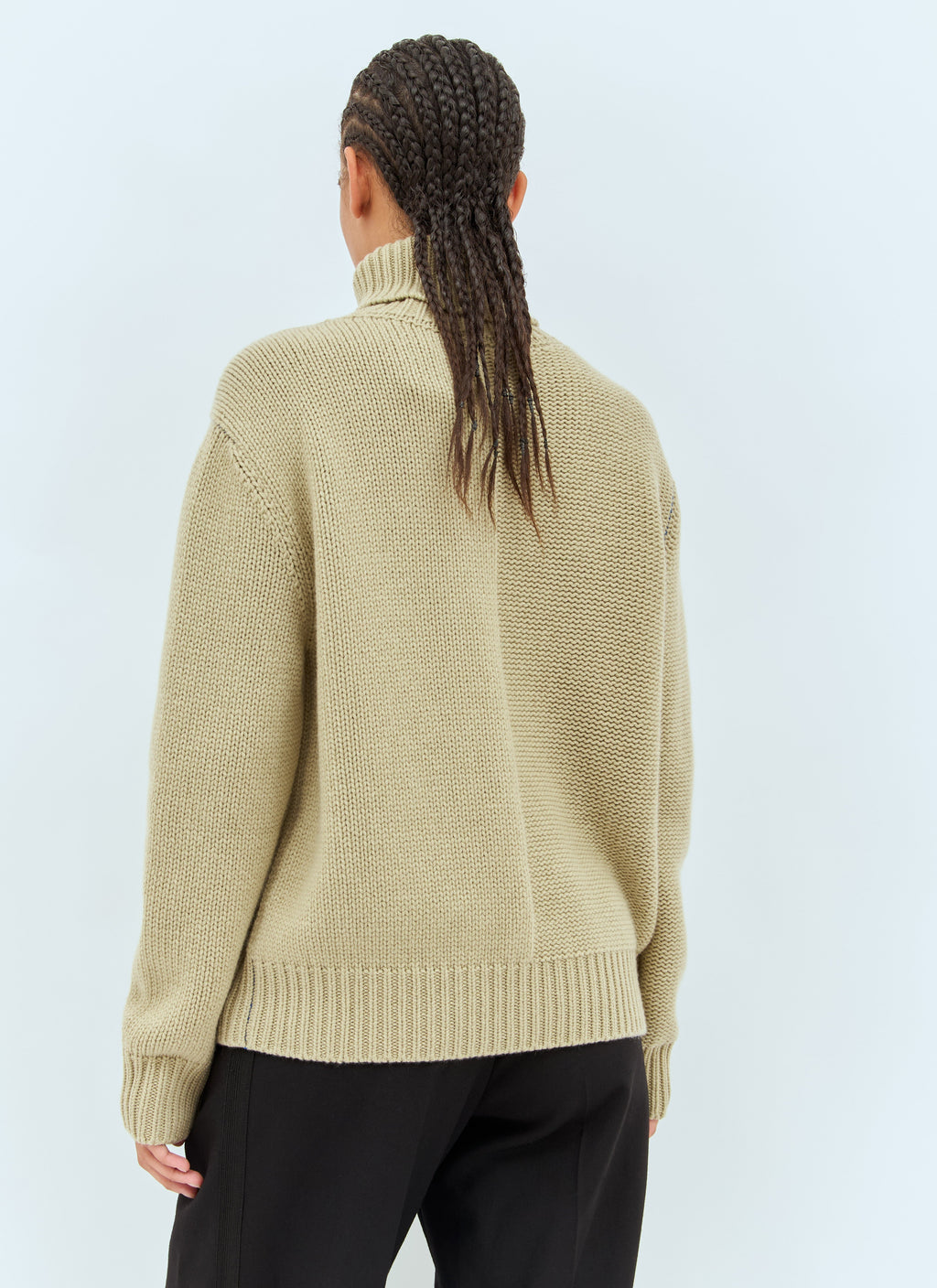 Burberry ladies Cashmere Sweater tan pullover turtleneck top logo