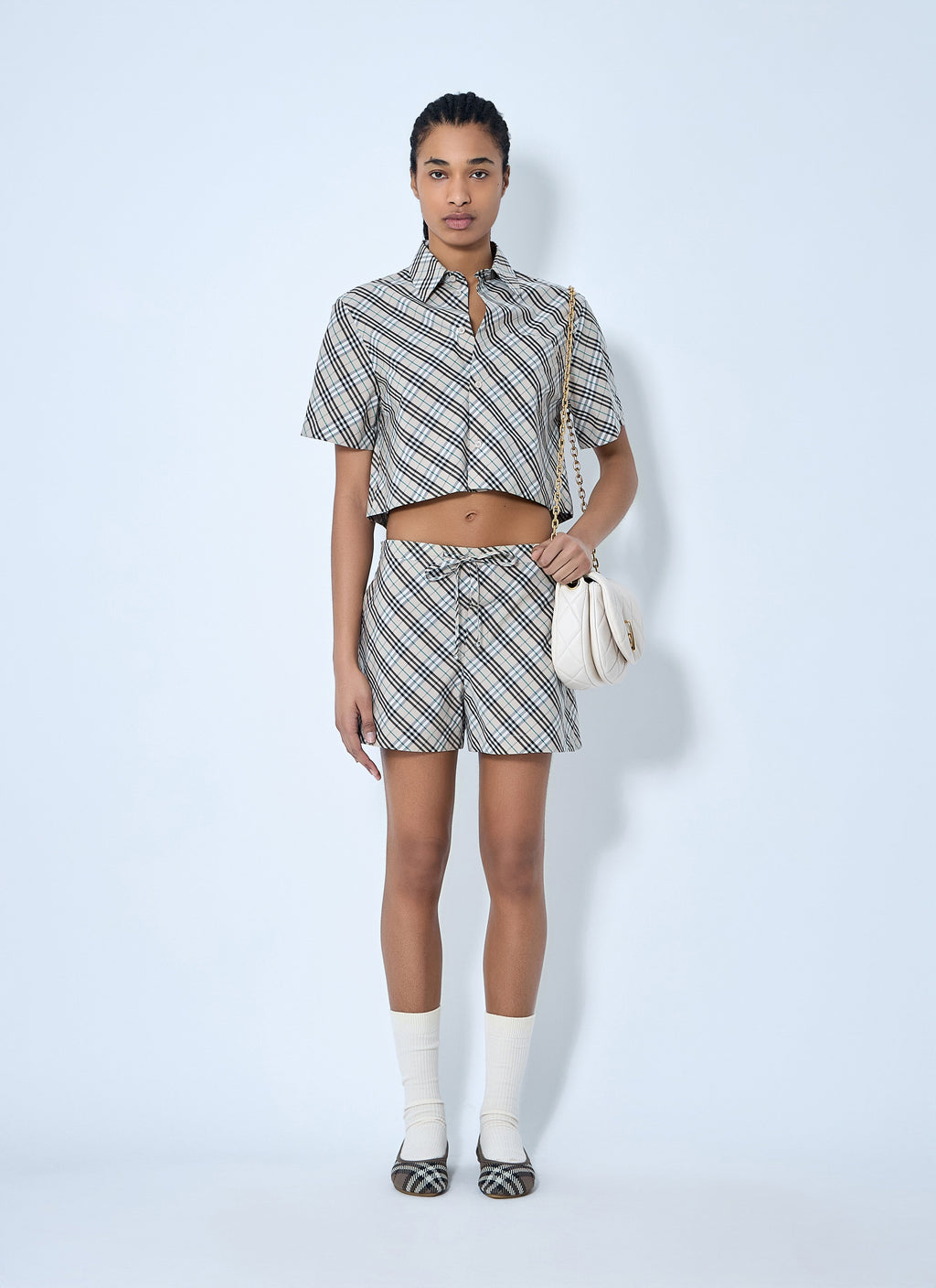 Burberry ladies Checked Drawstring Shorts England