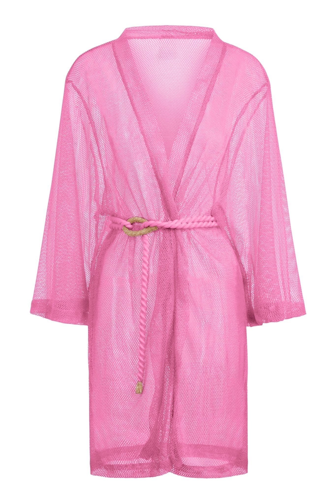 Buzios Belted Kimono Swimsuit coverup Flowy Sheer belted beaded