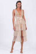 Buzios Shimmer Dress Swimsuit Coverup Beige or Blue