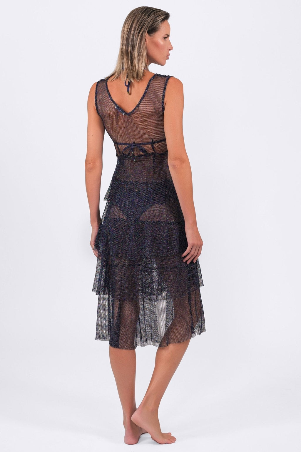 Buzios Shimmer Dress Swimsuit Coverup Beige or Blue