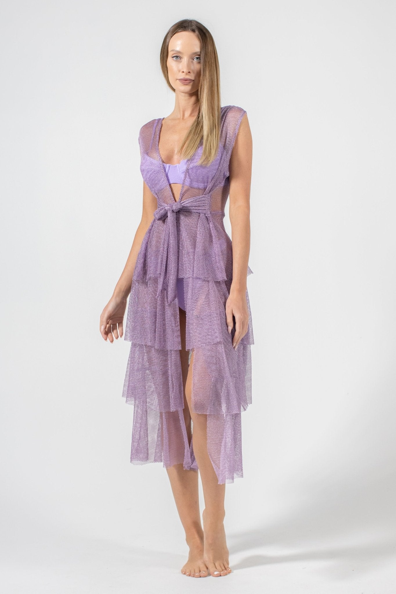 Buzios Shimmer Dress Swimsuit Coverup Beige or Blue