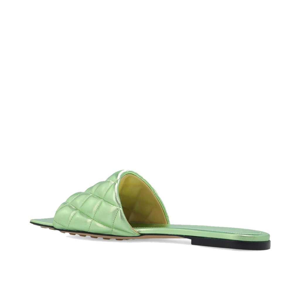 Bottega Veneta Padded Sandals ladies seafoam green pearl leather slides flats
