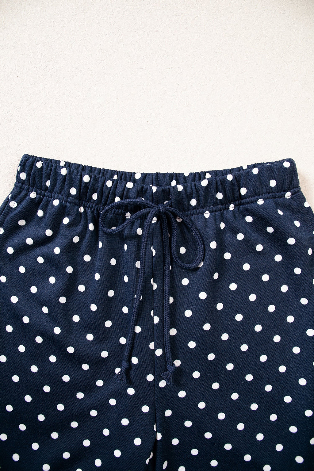Jane Polka Dot Drawstring Wide Leg Long Sleeve Top Pant Set Outfit
