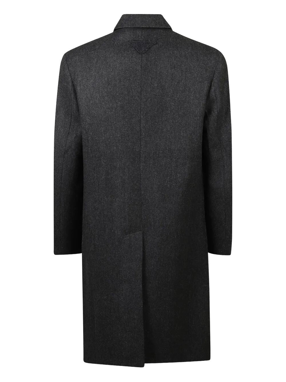 Prada Men's Wool Overcoat Trench Gray knee length