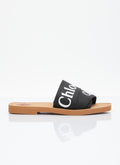 Chloé ladies Woody Slides sandals shoes linen black