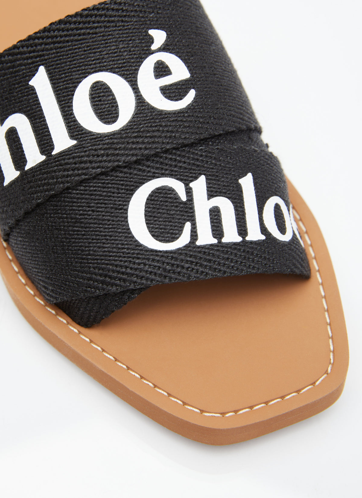 Chloé ladies Woody Slides sandals shoes linen black