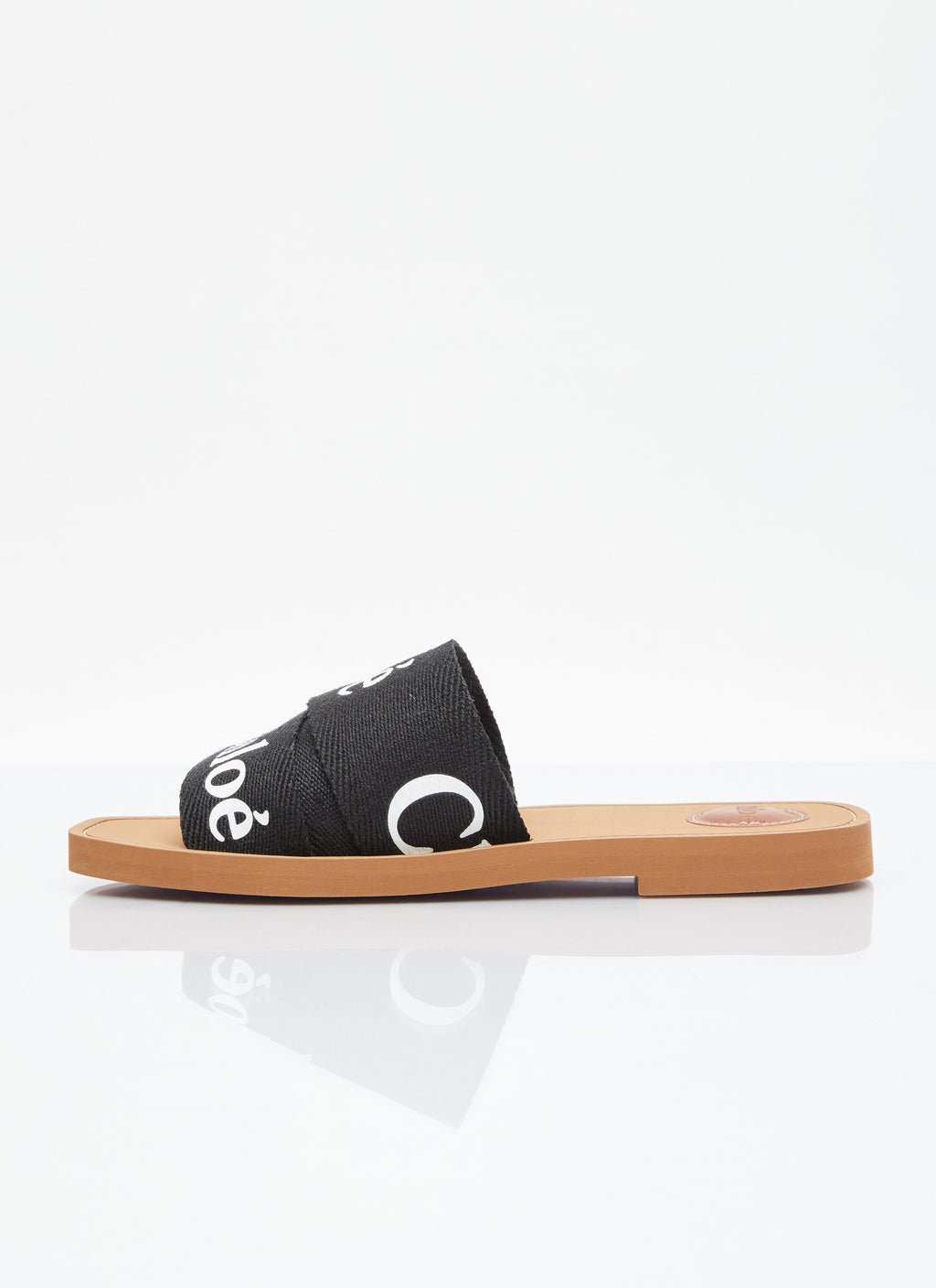 Chloé ladies Woody Slides sandals shoes linen black