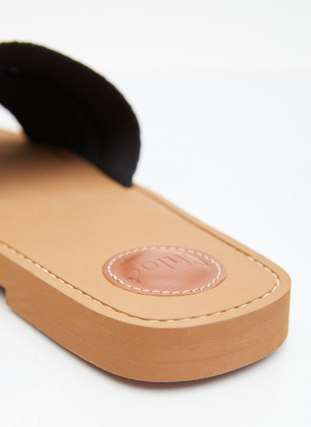 Chloé ladies Woody Slides sandals shoes linen black