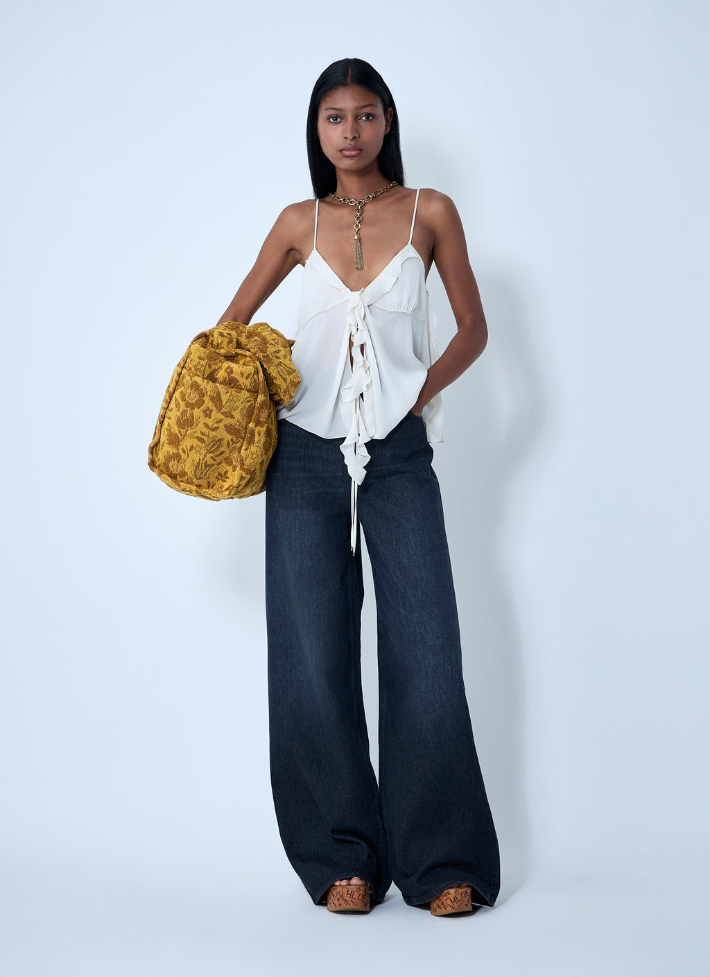 Chloé ladies Five-Pocket Blue Jeans denim barrel flare