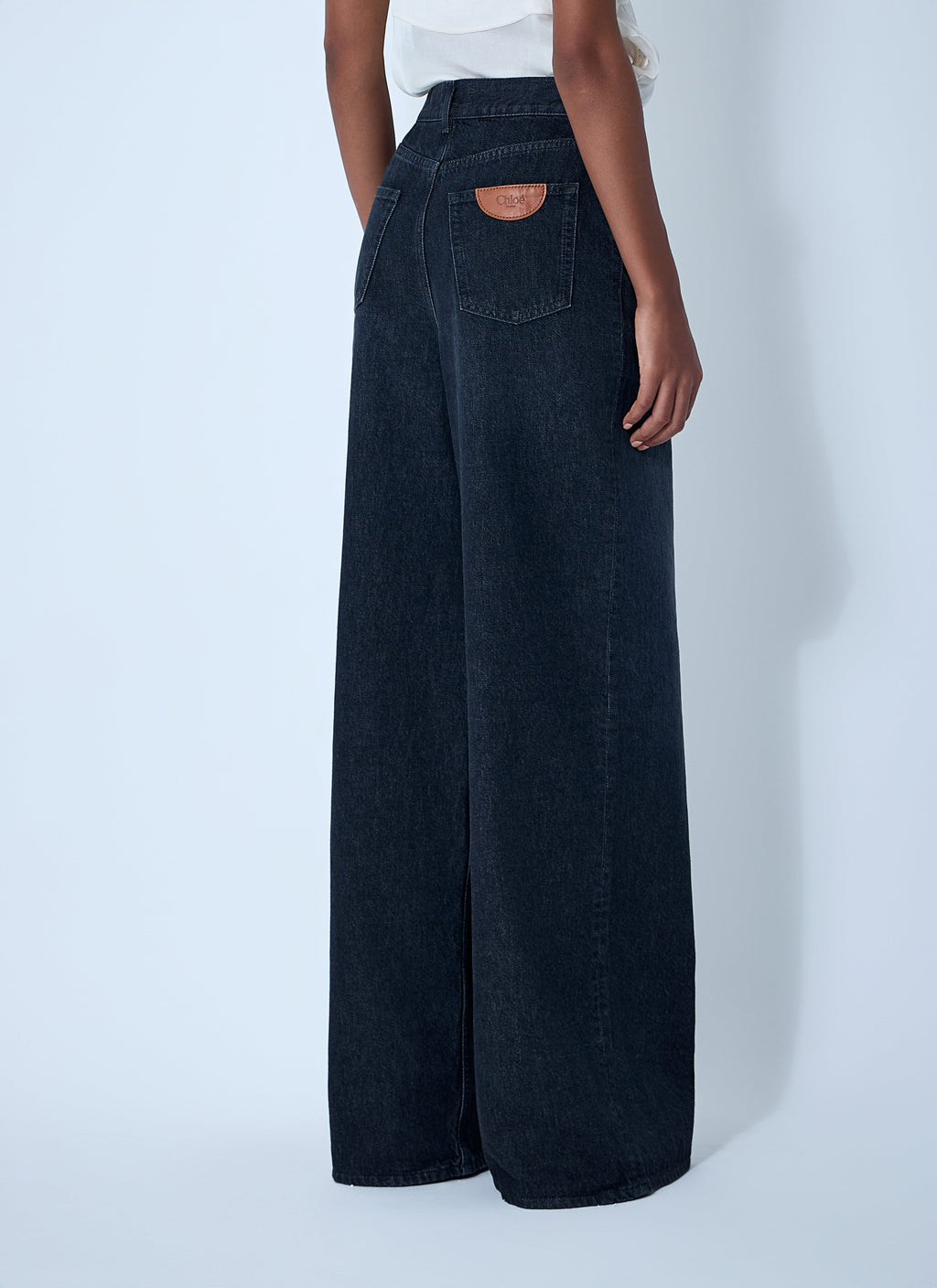 Chloé ladies Five-Pocket Blue Jeans denim barrel flare
