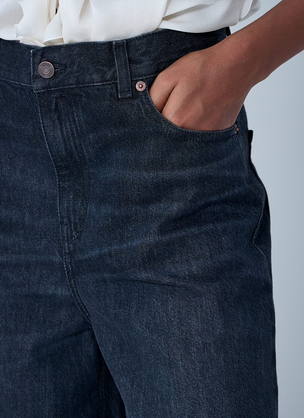 Chloé ladies Five-Pocket Blue Jeans denim barrel flare