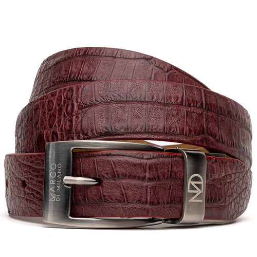 Riccardo Belt Wine genuine Caiman skin Milano