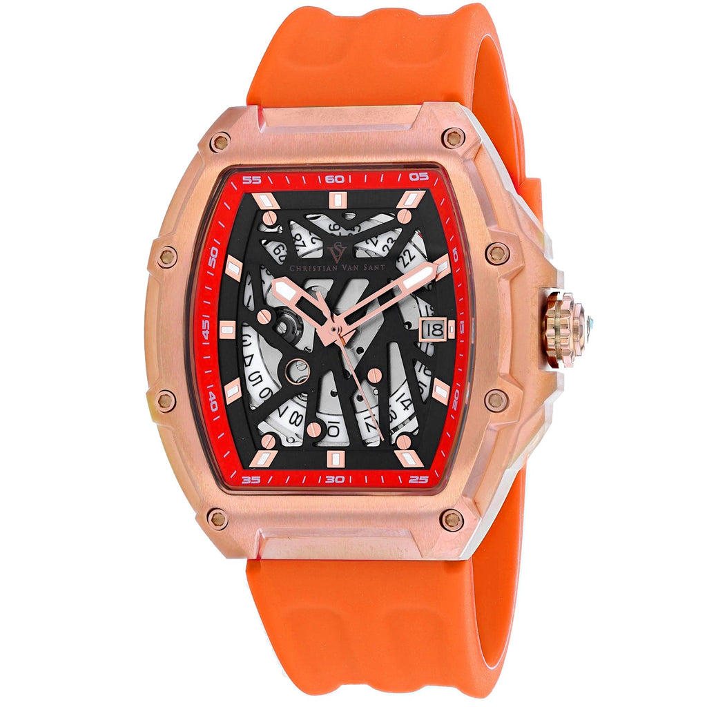 Christian Van Sant Men's Odyssey watch orange water resistant