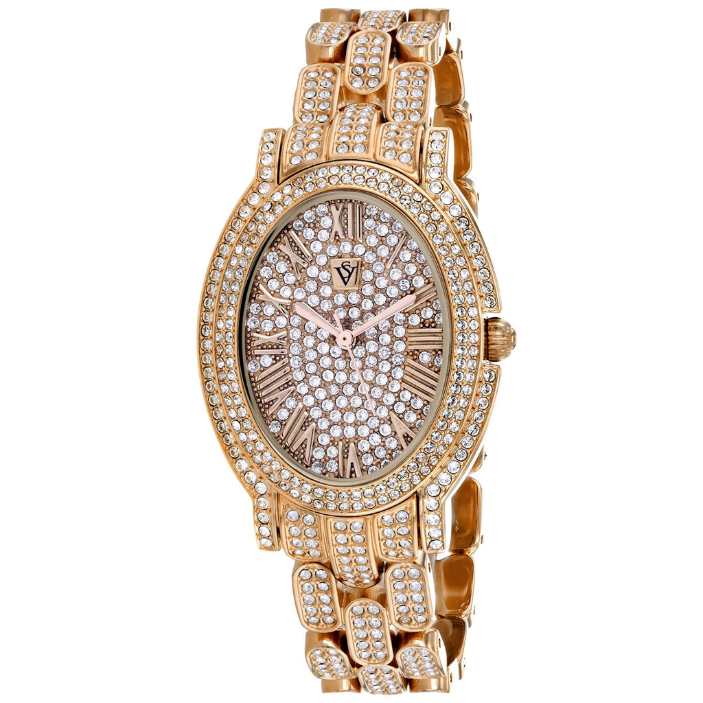 Christian Van Sant Ladies Amore Watch Luxury Designer Rose Gold Crystals