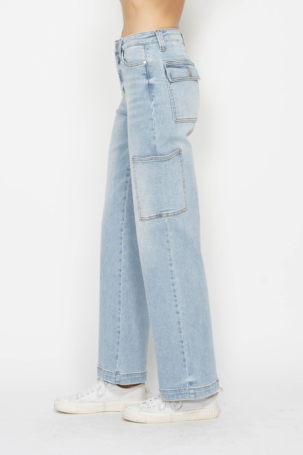 Judy Blue Full Size High Waist Straight Cargo Jeans ladies